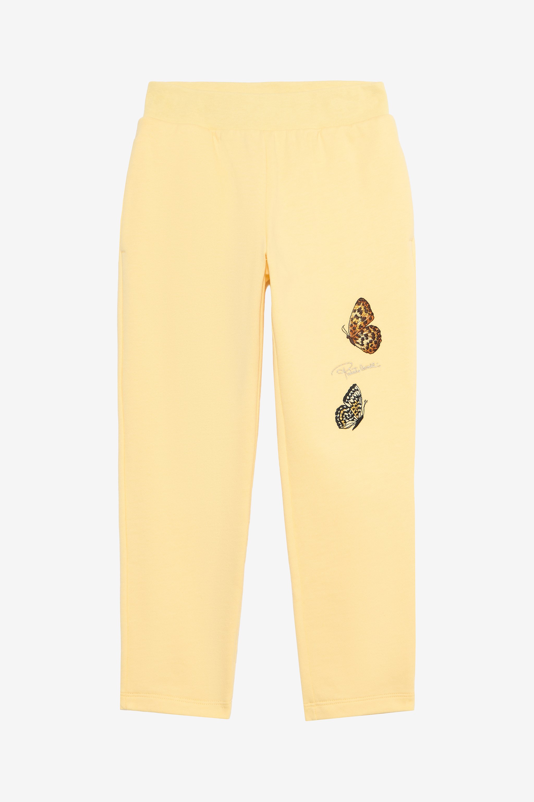 Roberto Cavalli Yellow Track Pants With Butterflies In Yellow