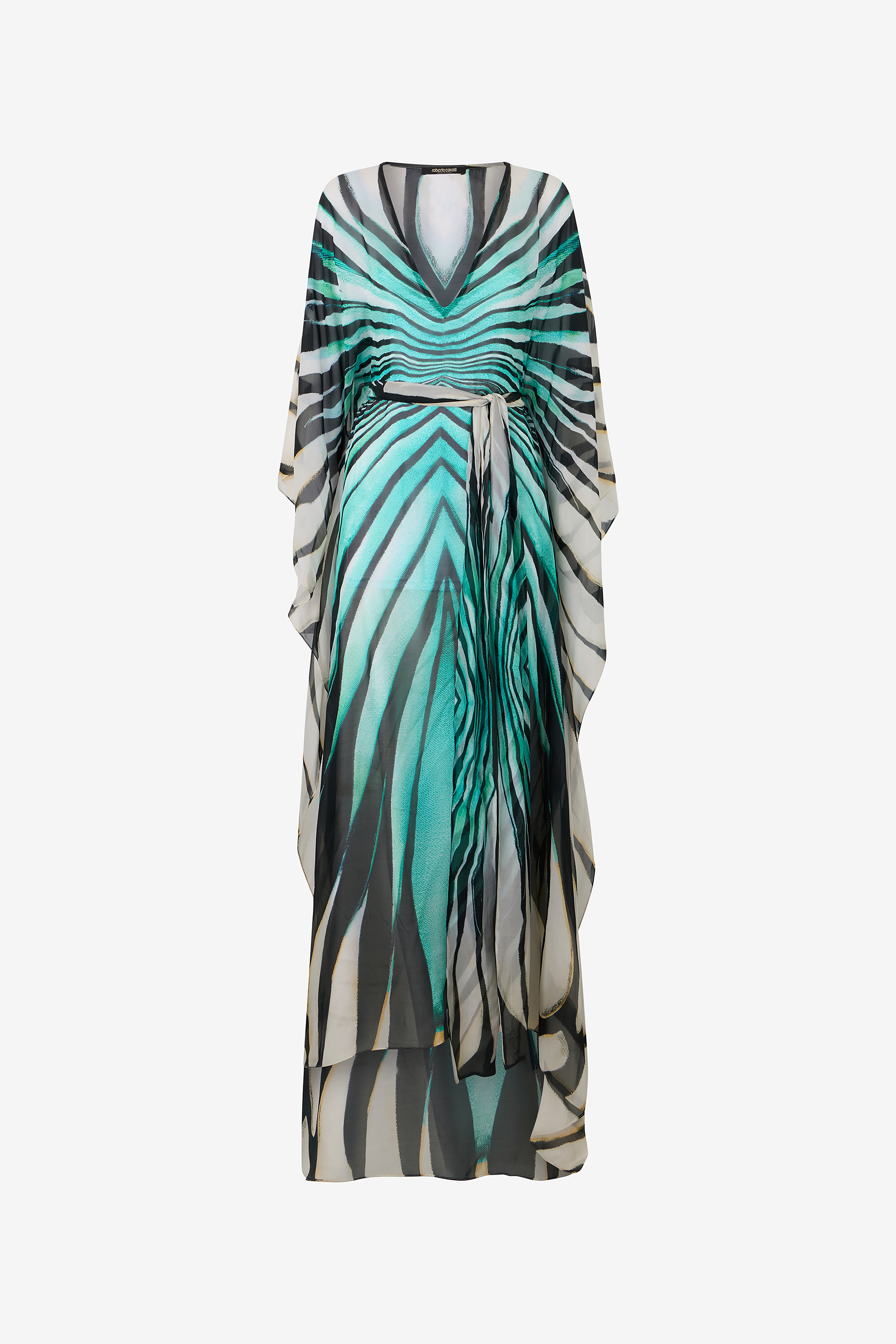 Roberto Cavalli Ray Of Sea Print Silk Caftan