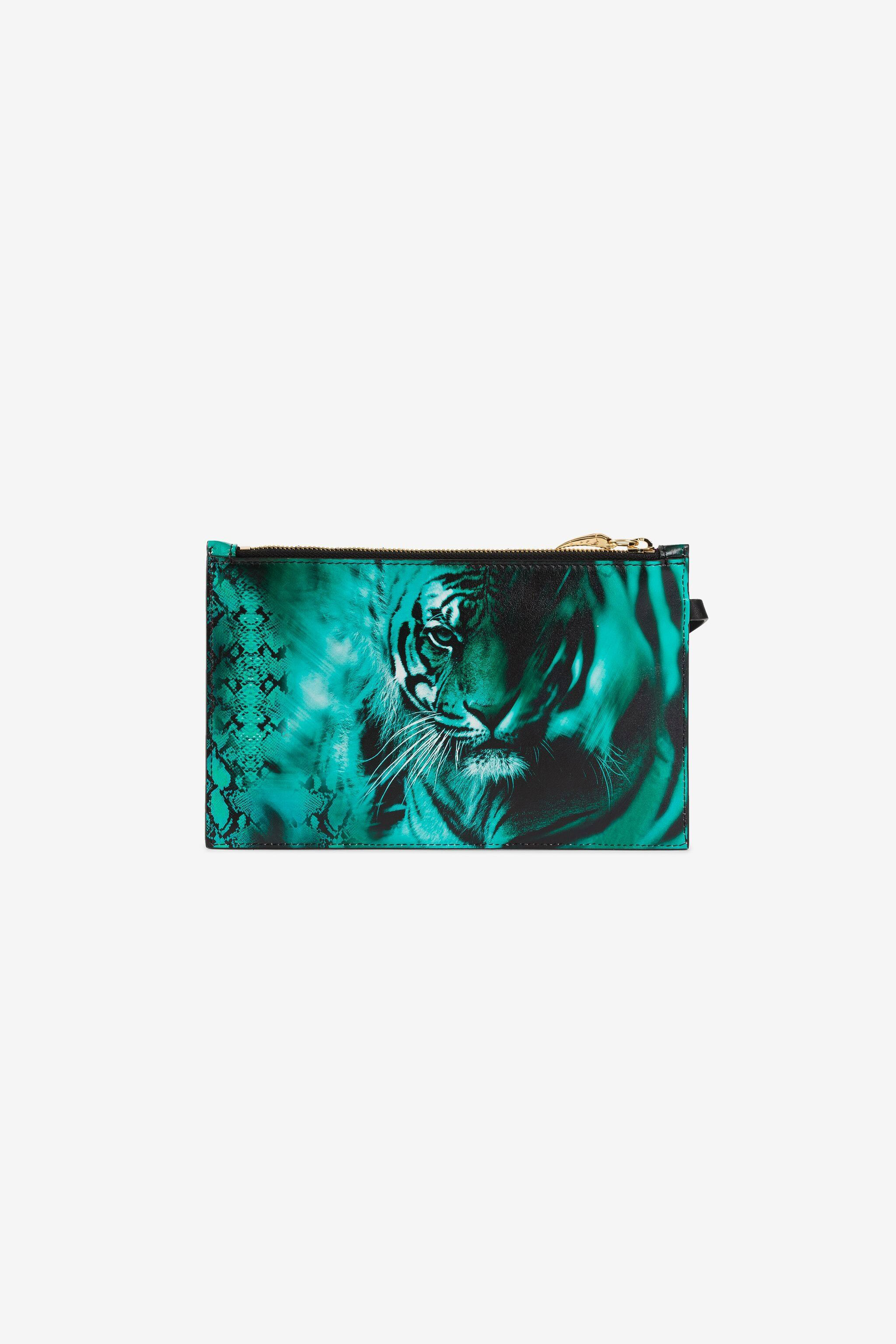  Roberto Cavalli Tiger And Python-print Envelope Pouch - Female Bags Tiger/python Piscina Unica 