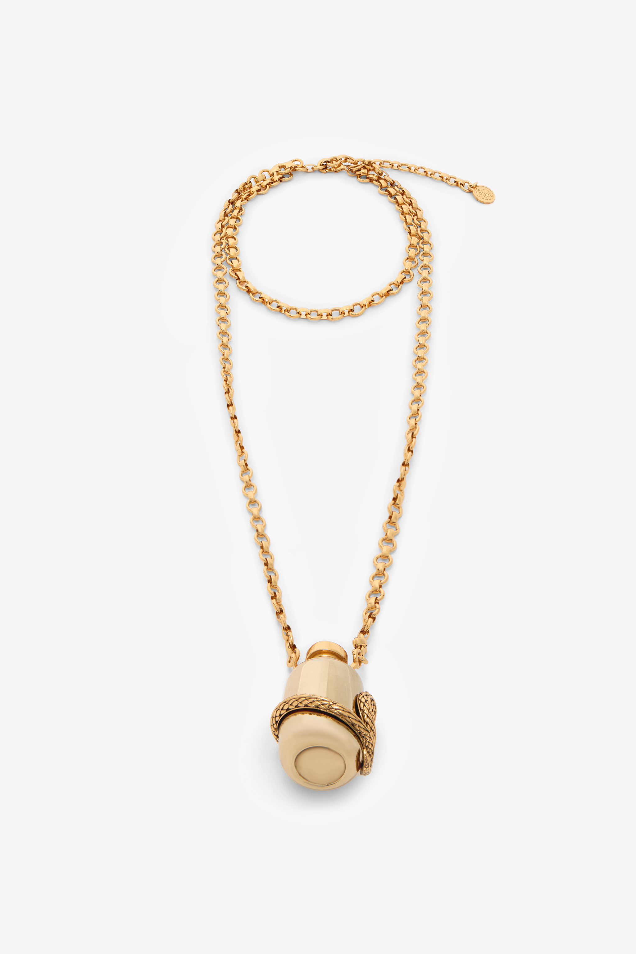  Roberto Cavalli Antiqued Gold Necklace With Pendant And Snake Motif - Female Fashion Jewelry Old Gold Unica 