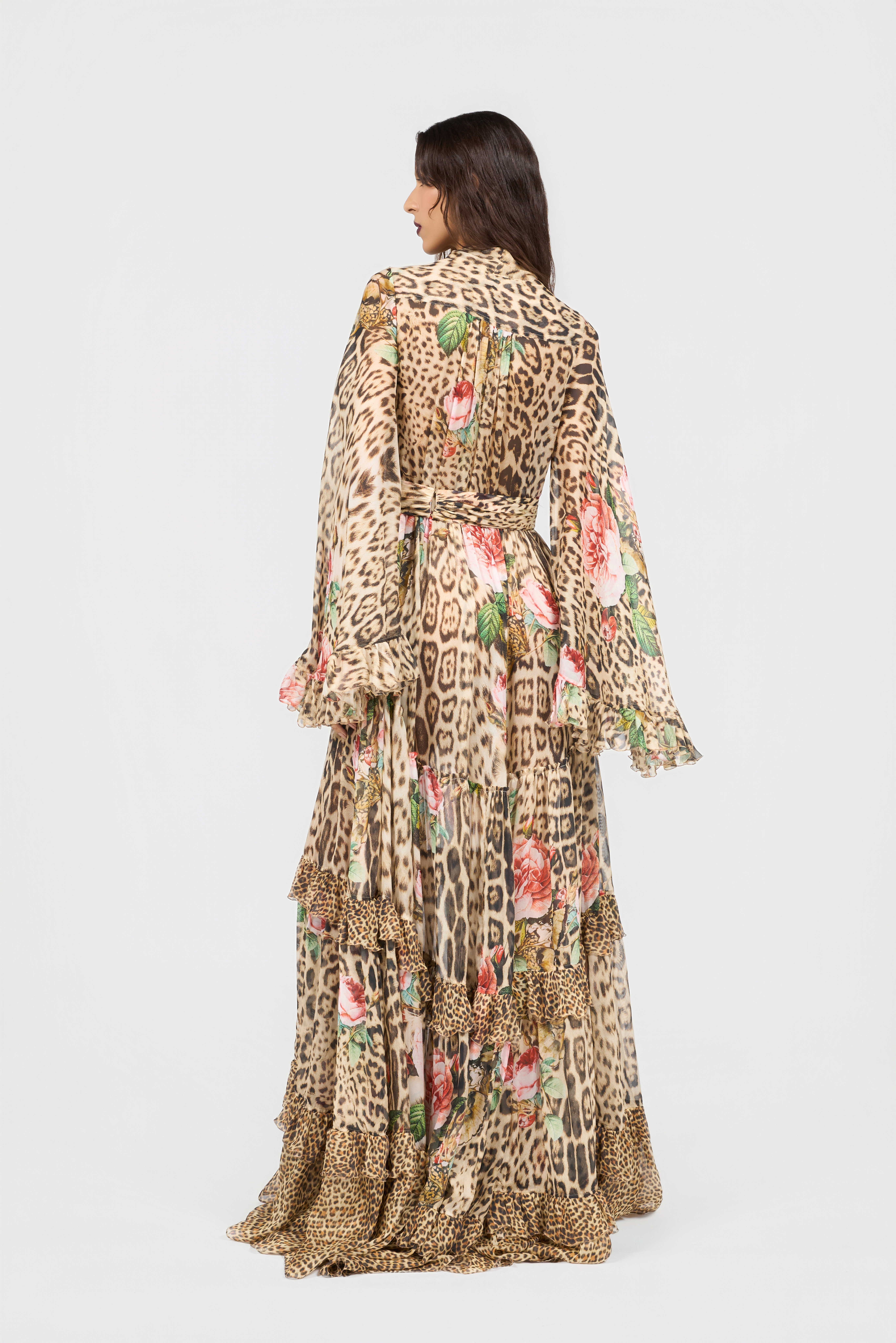 Roberto Cavalli Jaguar Roses Print Dress | Thumbnail 3