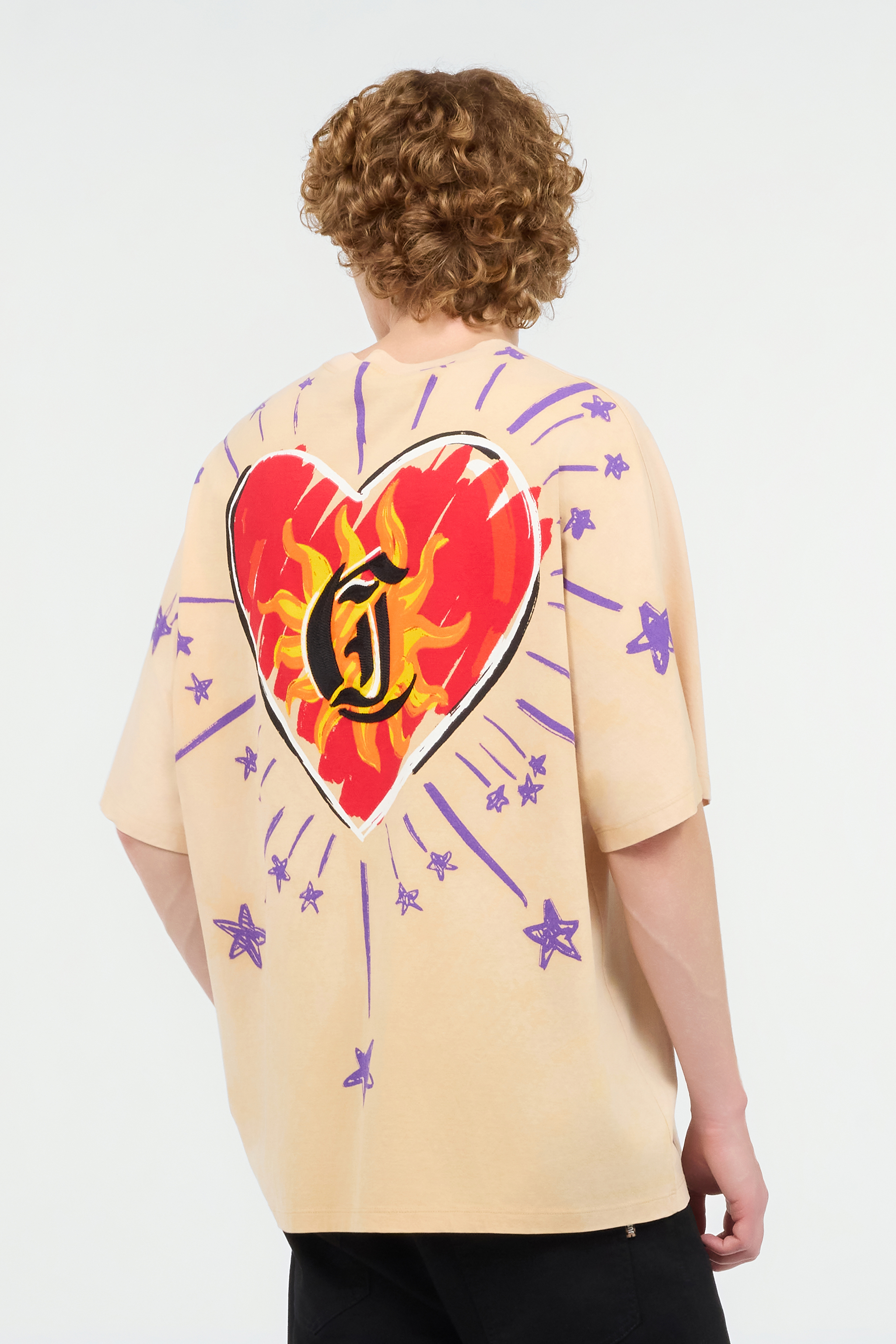 Roberto Cavalli T-shirt With Maxi Back Print In Light Brown