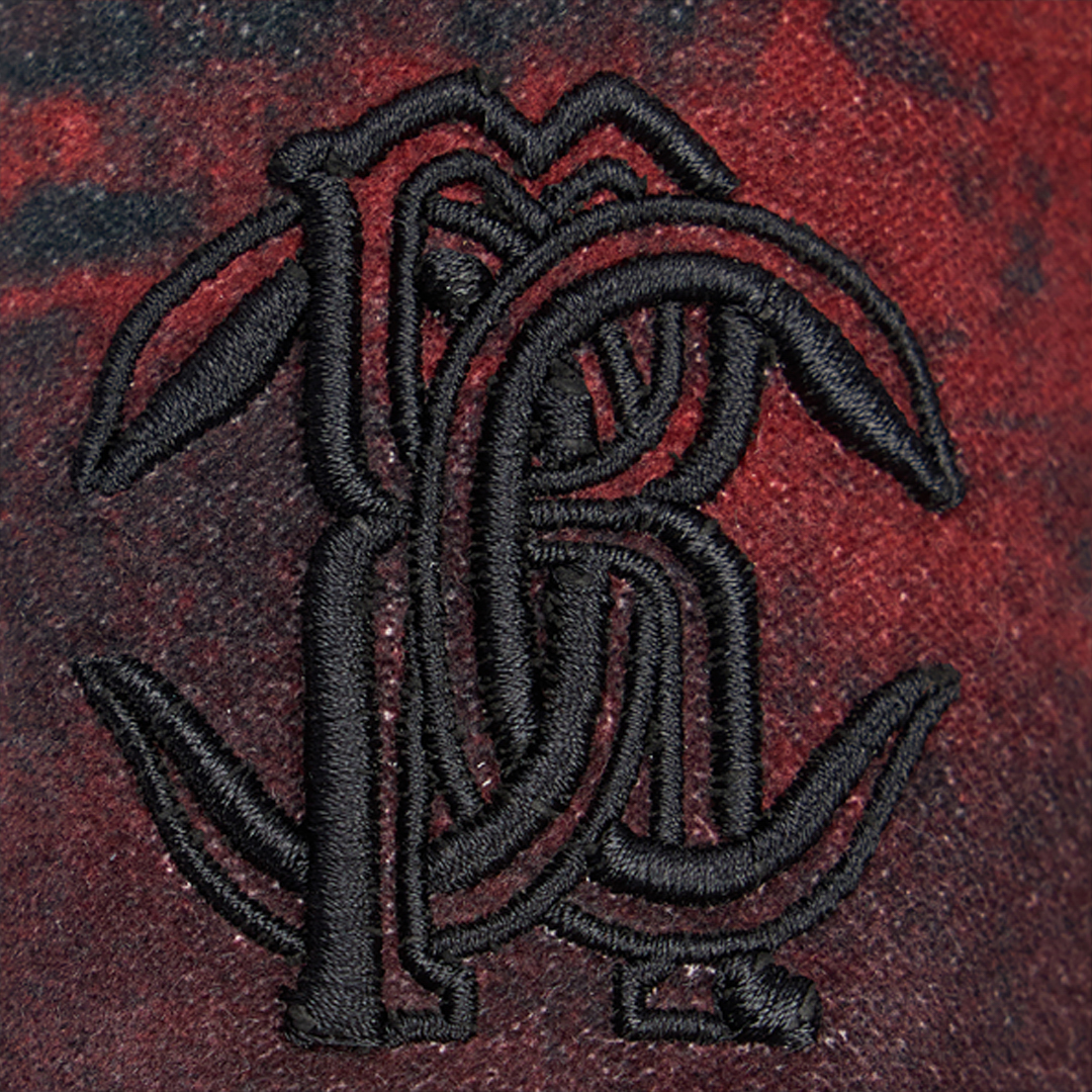 Roberto Cavalli Oriental Red Slipper With Mirror Snake Monogram In Brown