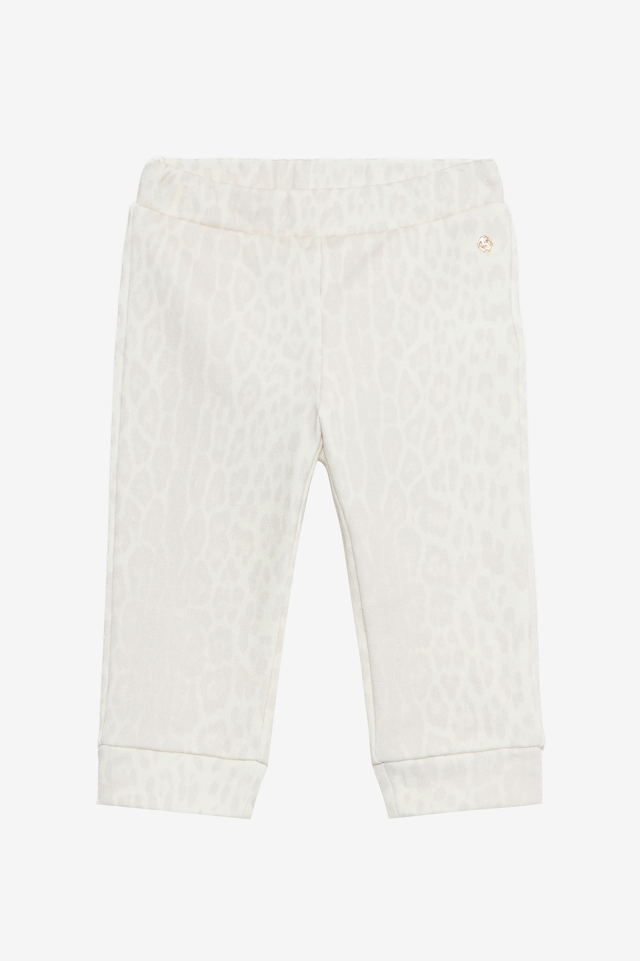 Ivory Track Pants with Jaguar Skin