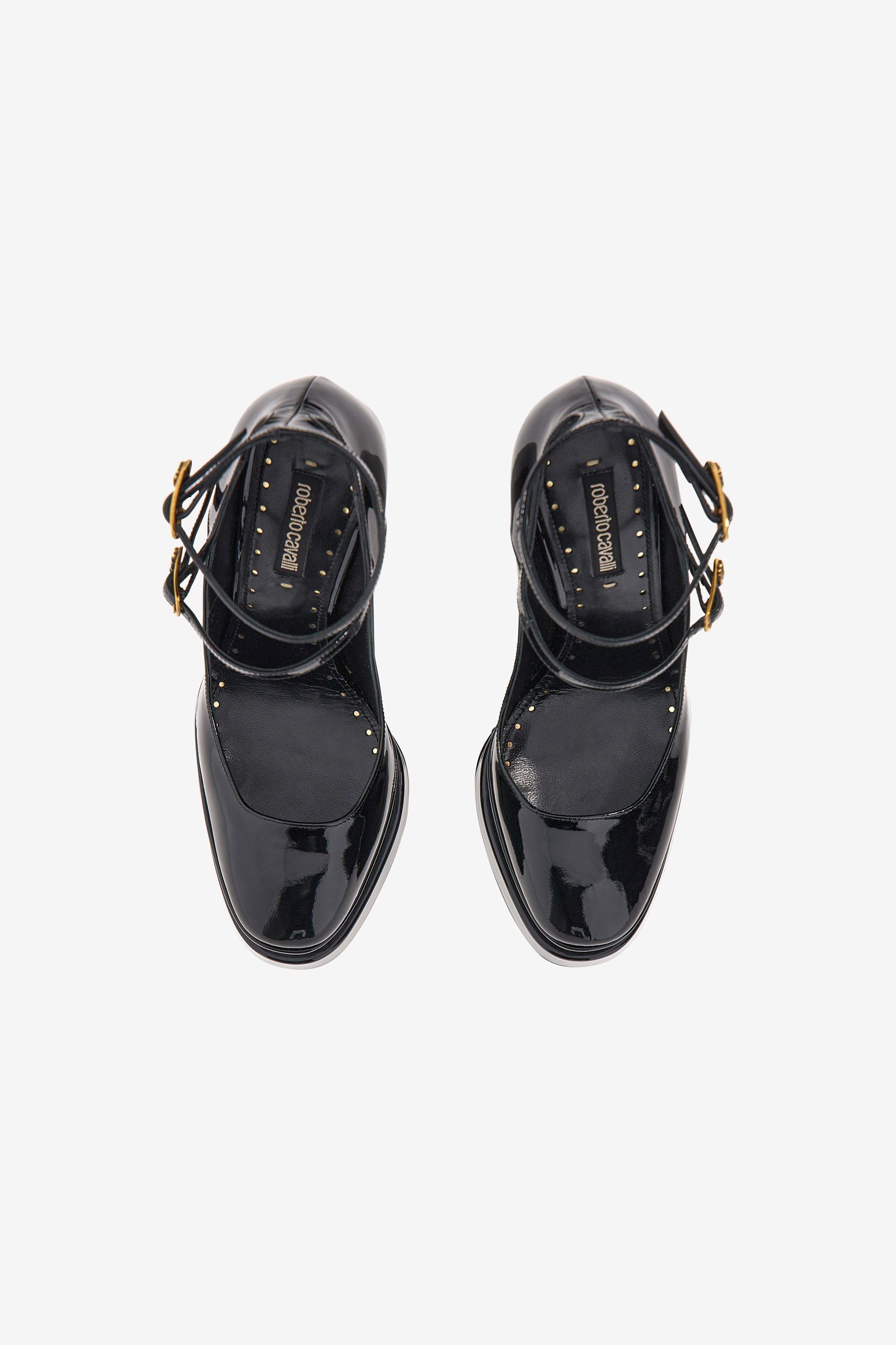 Roberto Cavalli Platform Sandals With Straps In Black