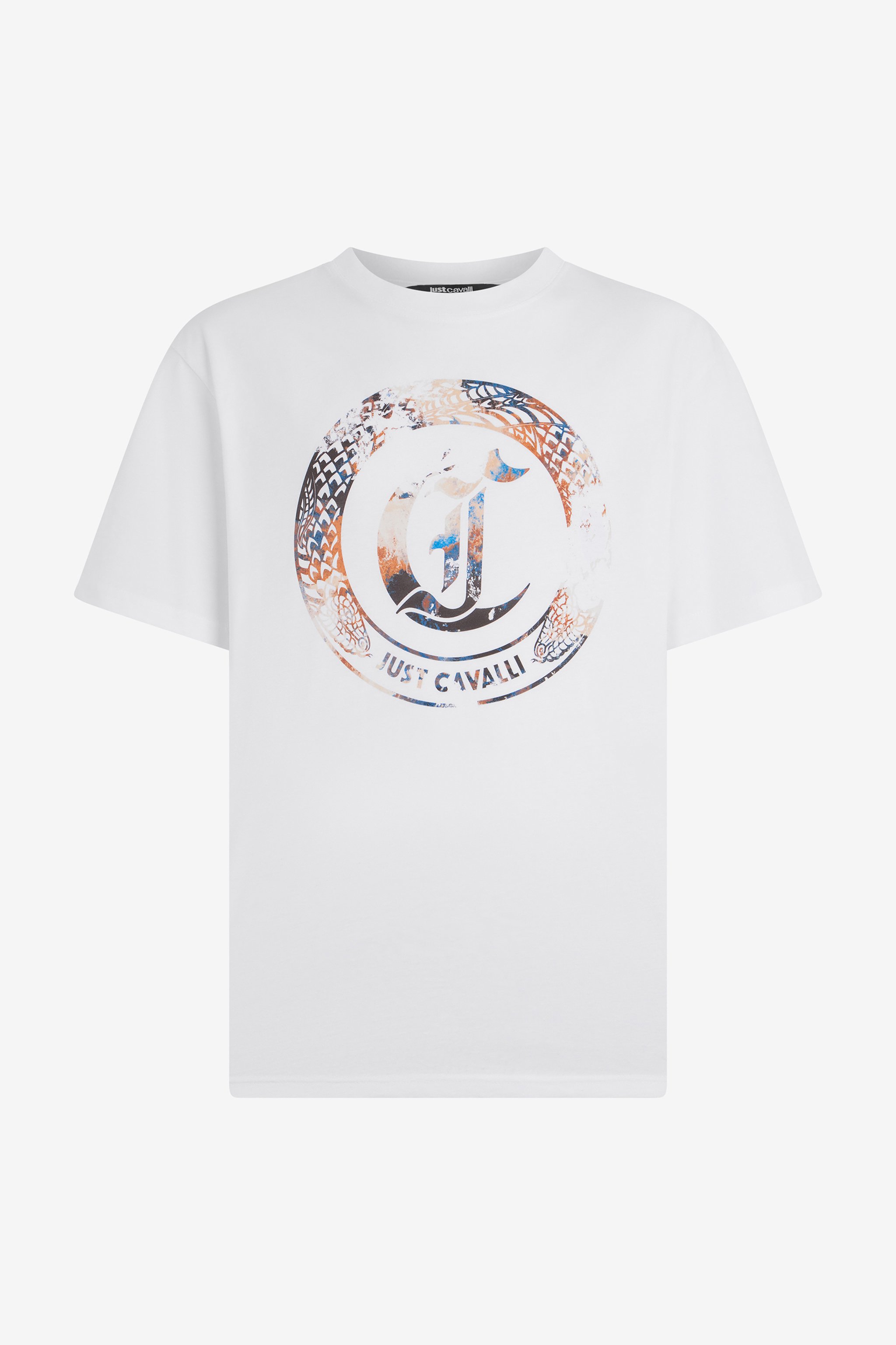 White T-Shirt with JC Monogram and Logo