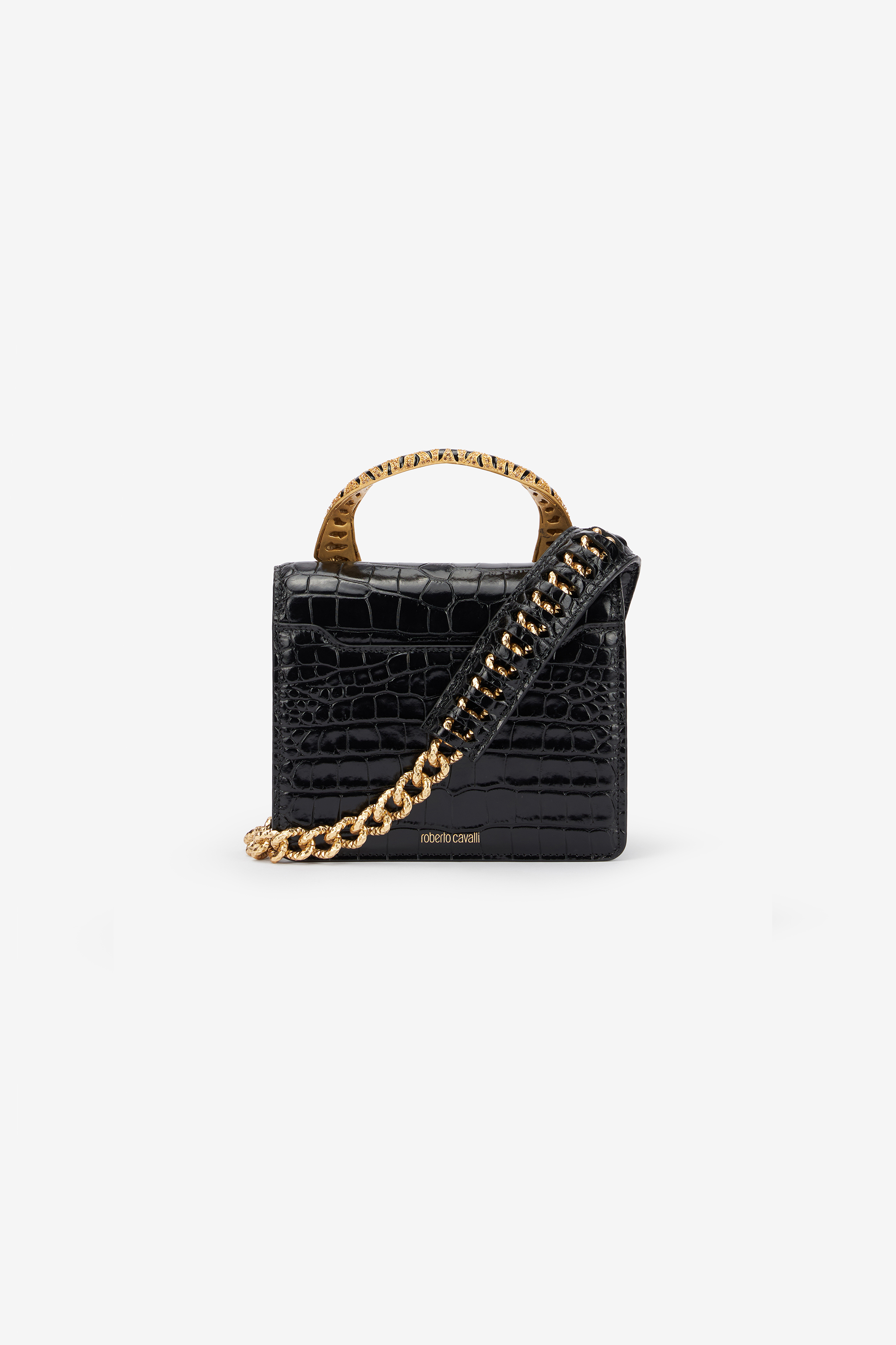 Roberto Cavalli Small Roar Bag In Black