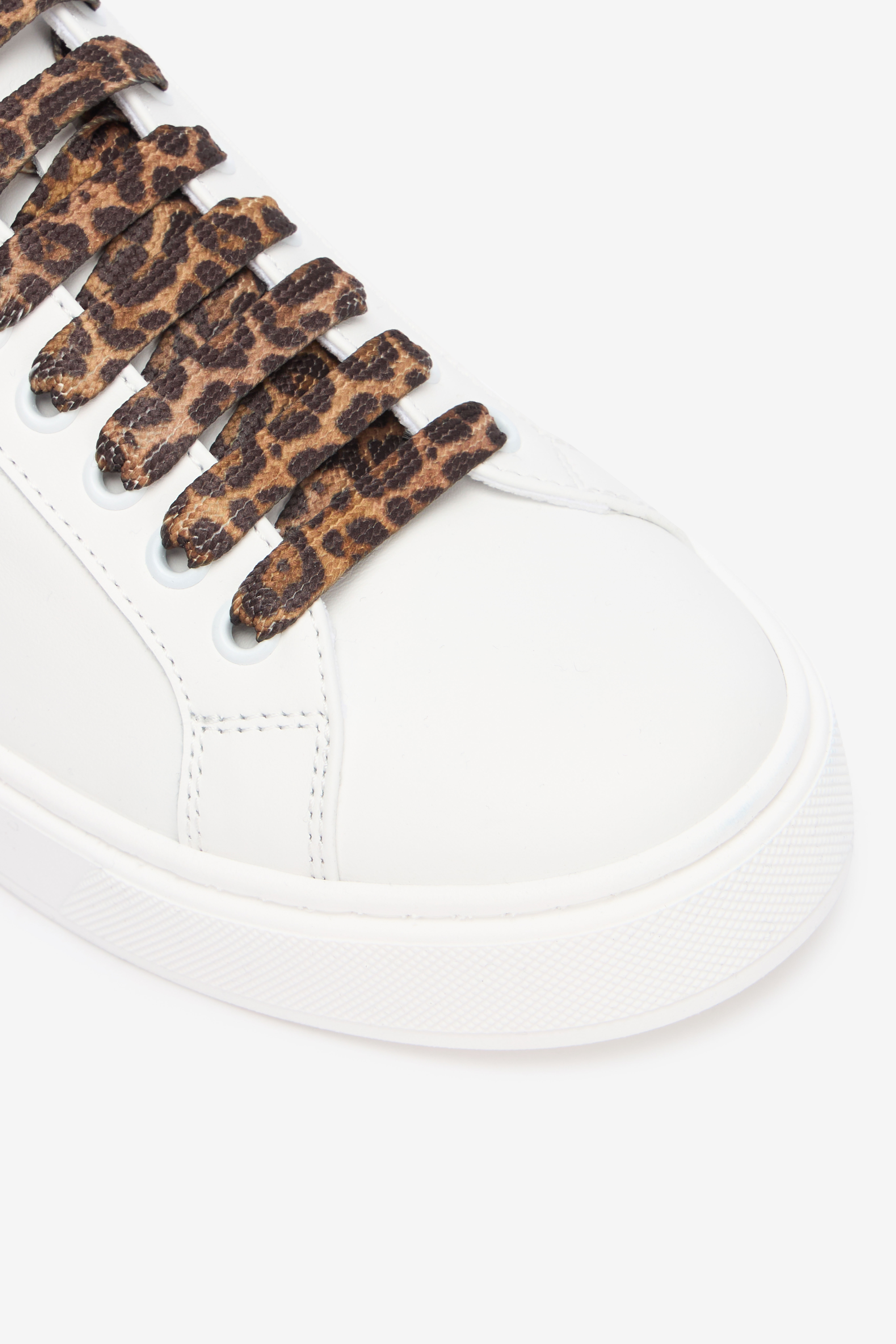 Roberto Cavalli White Sneaker With Leopard Print And Rc Monogram In White