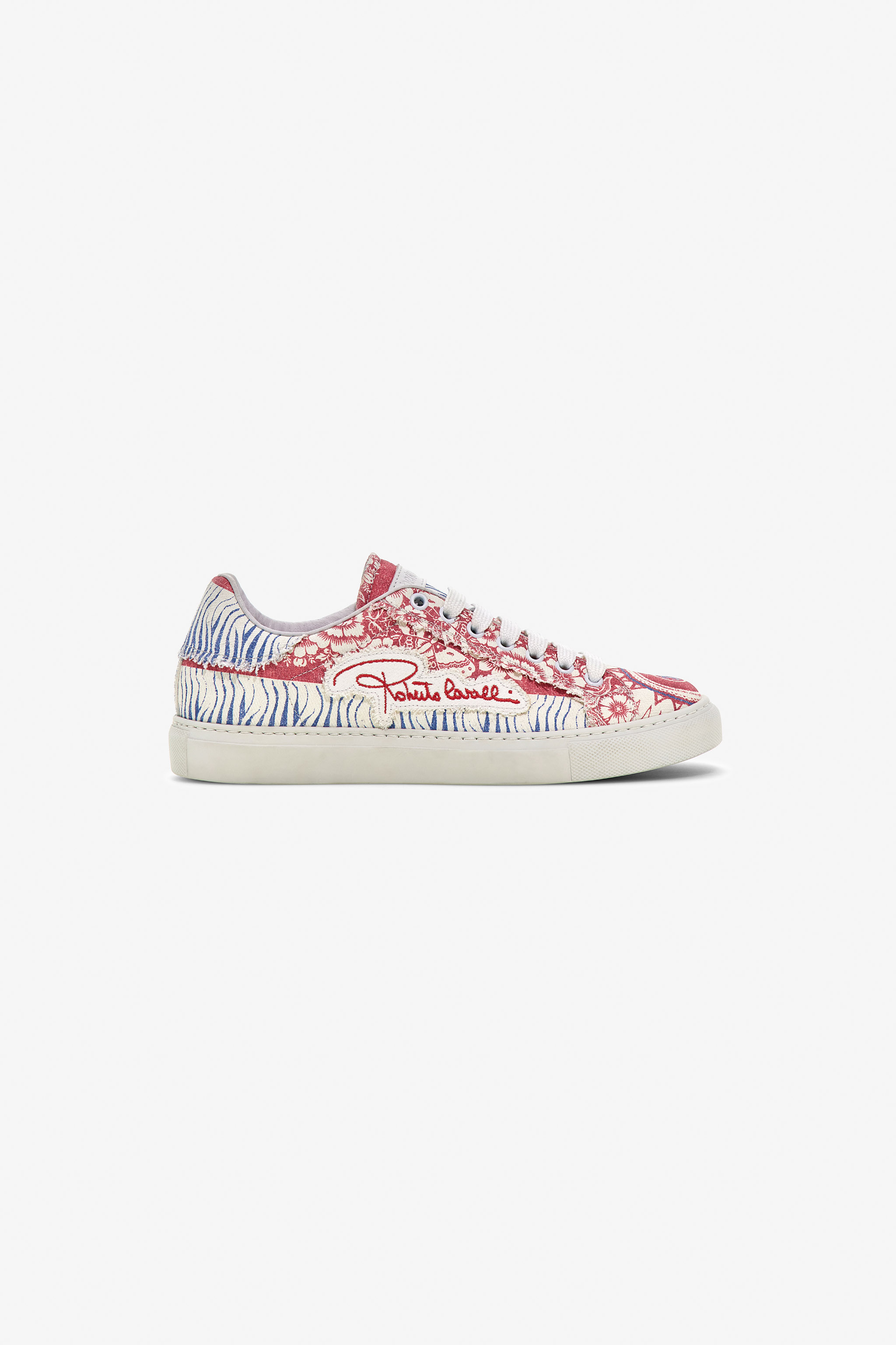 Roberto Cavalli Bandana Print Sneakers In Red