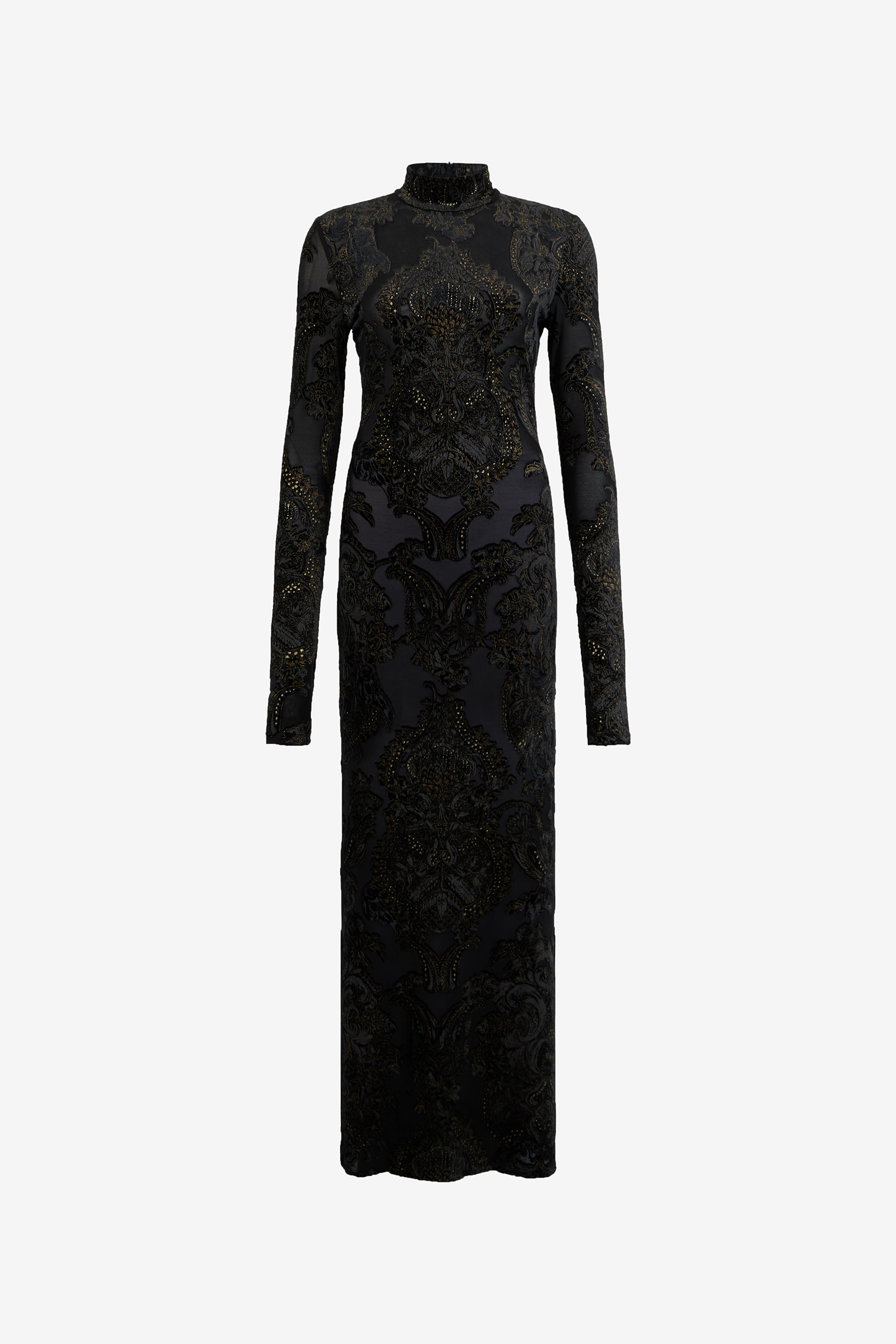 Dress with Ornamental Black Print in BLACK for Women | Roberto