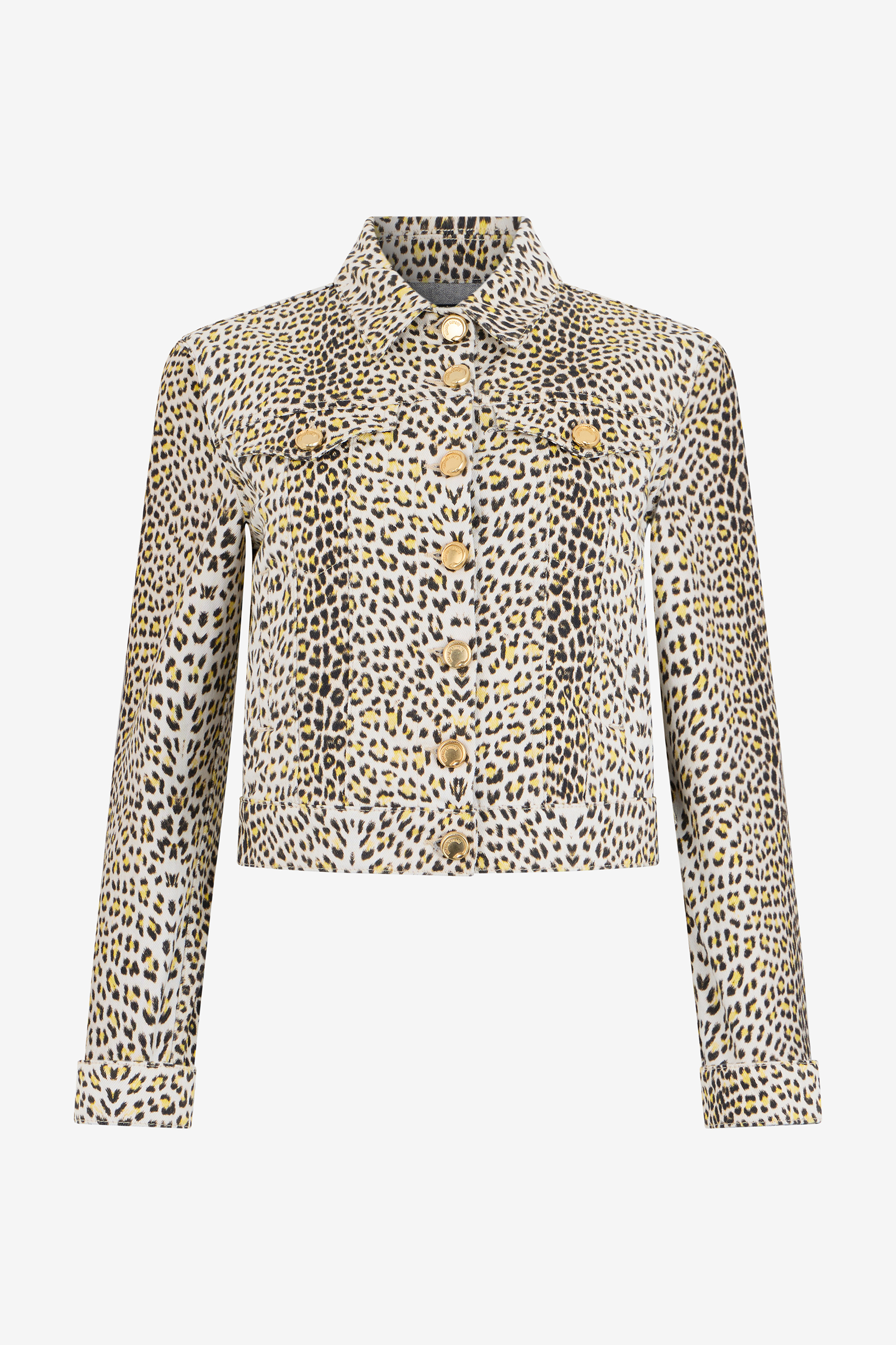 Roberto Cavalli Women's Yellow/Black Pop Jaguar Animal-Print Jacket - Coats & Jackets