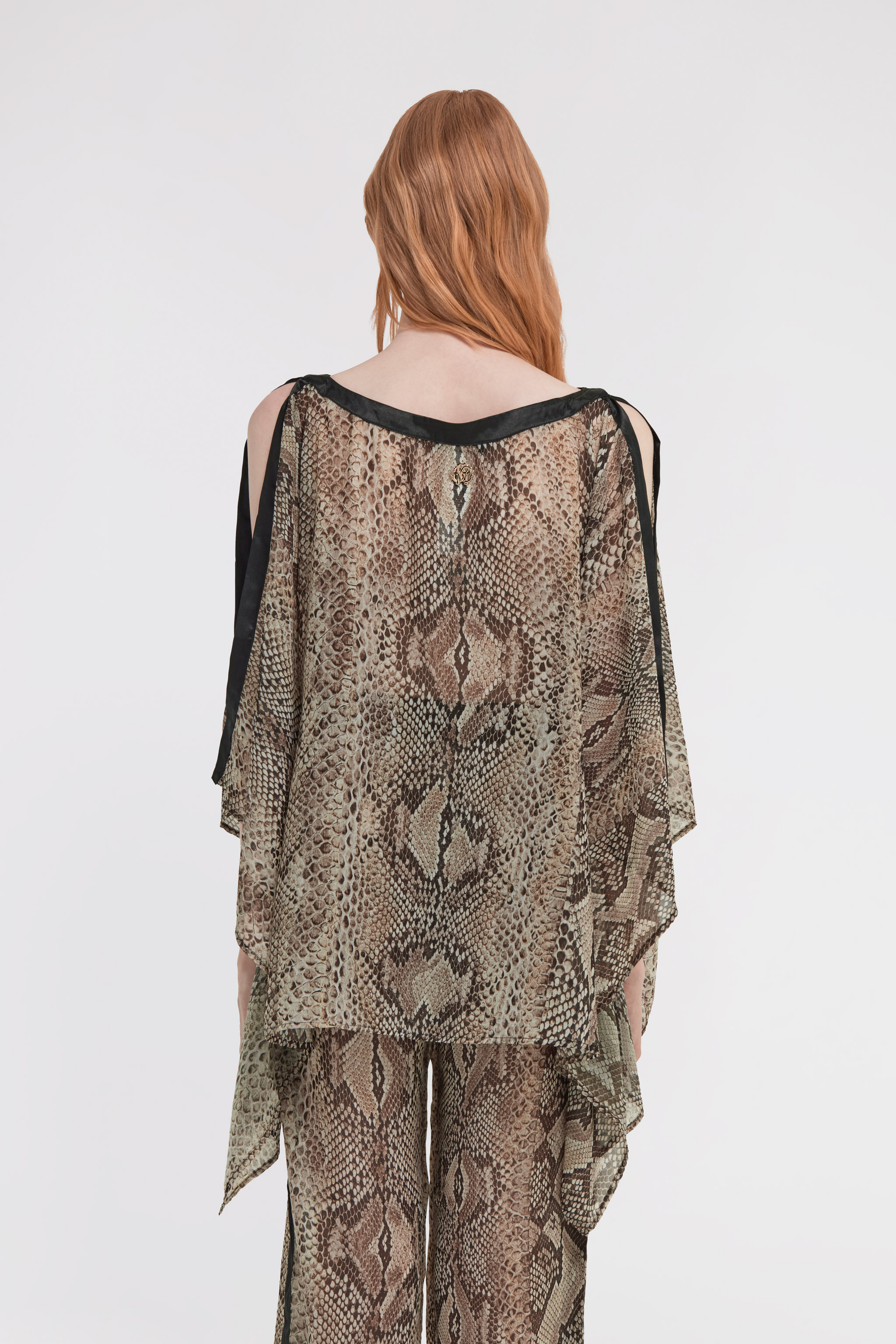 Roberto Cavalli Snake Print Kaftan In Phyton