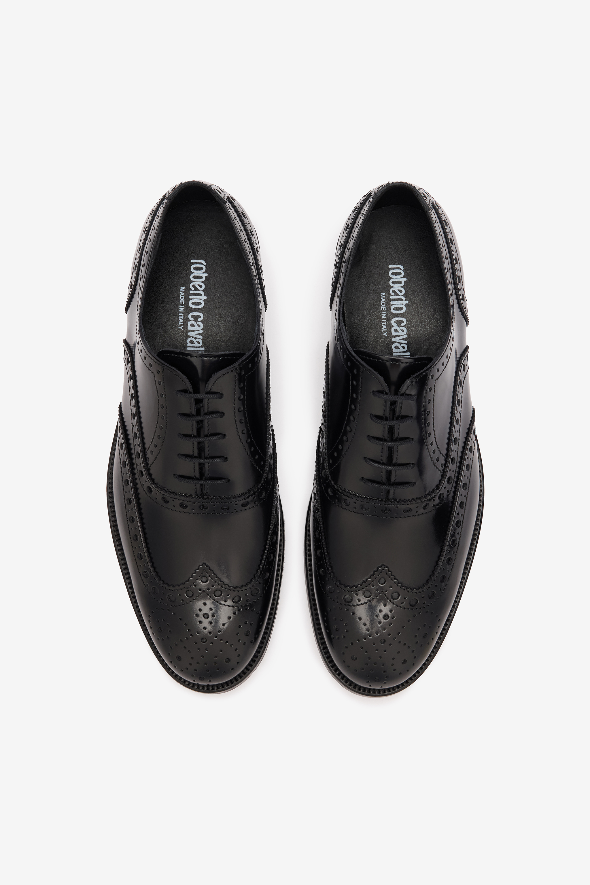 Roberto Cavalli Brogue Derby Loafers In Black
