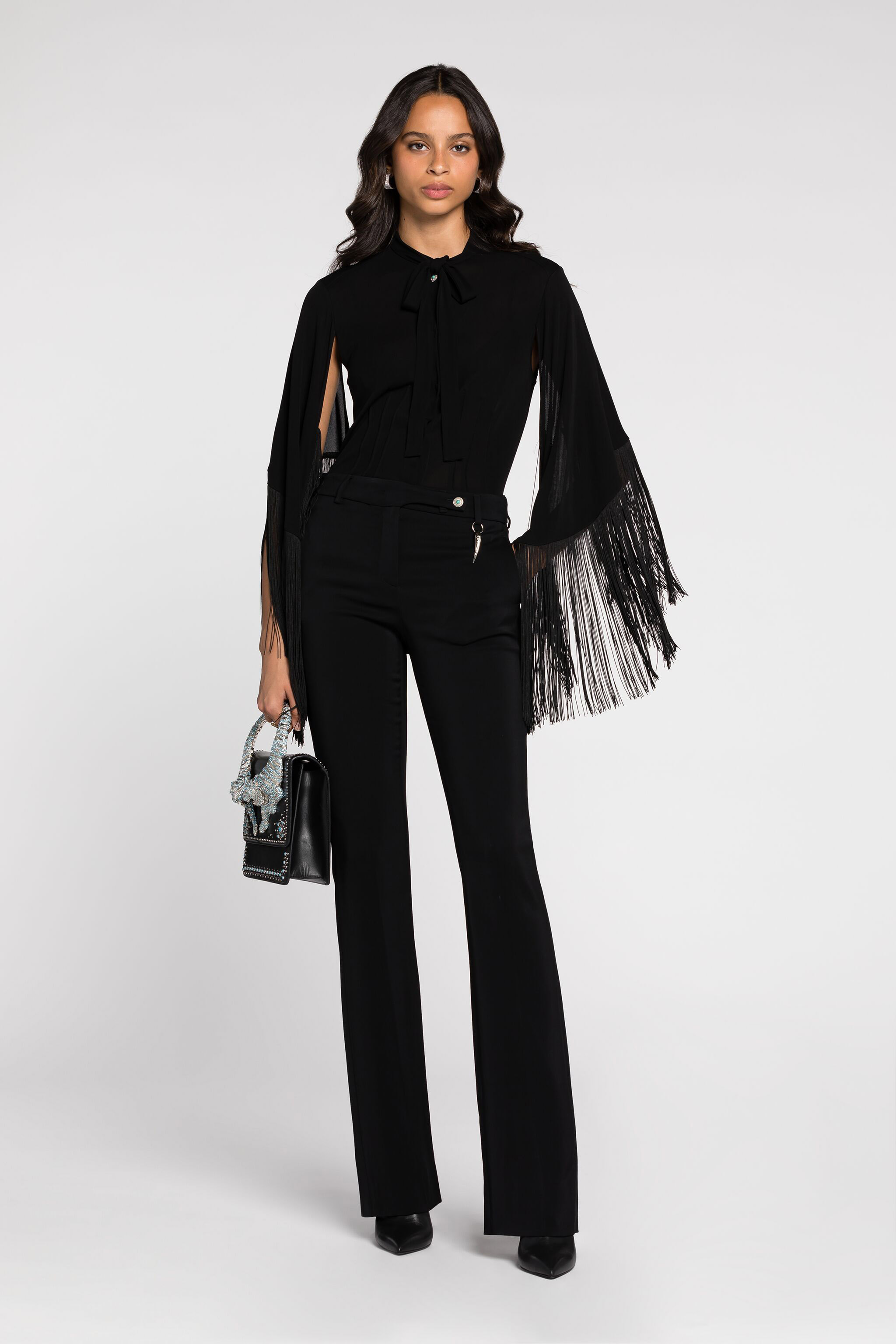 Roberto Cavalli Massgeschneiderte Hose Mit Tigerzahn In Black