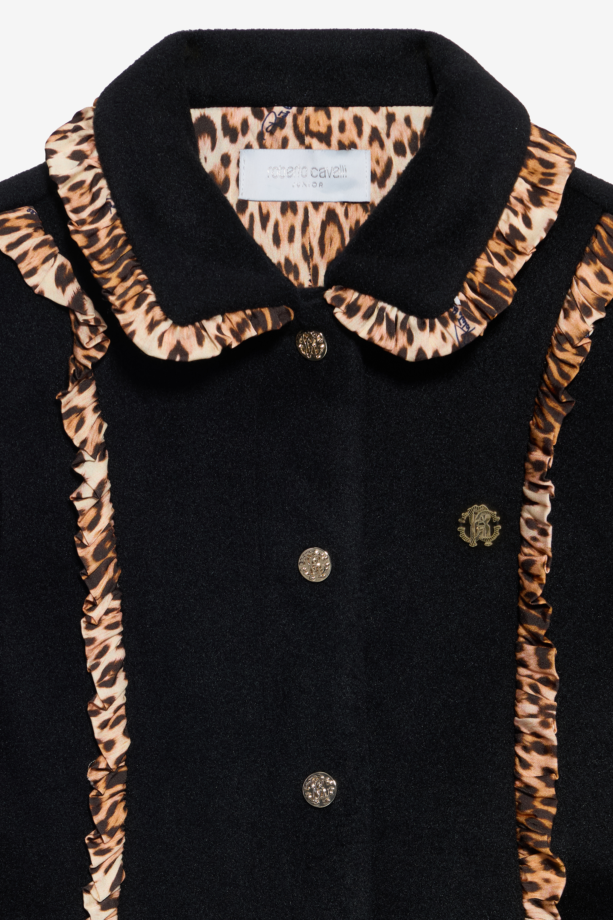 Black Coat with Animalier Inserts