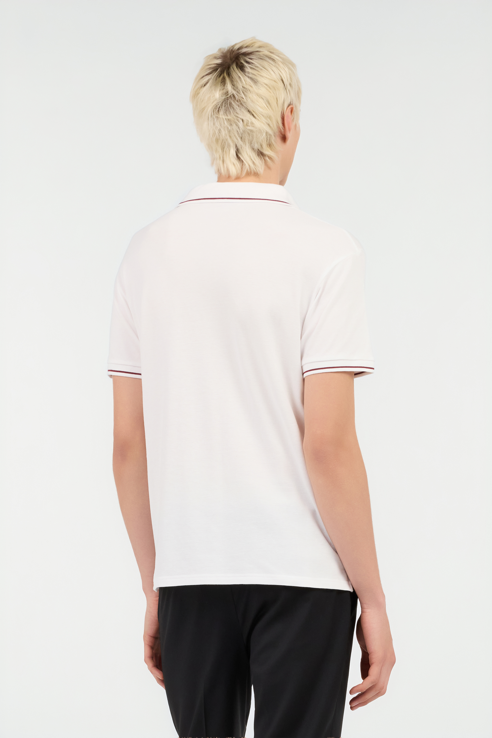 White Cotton Polo With Embroidered Snake