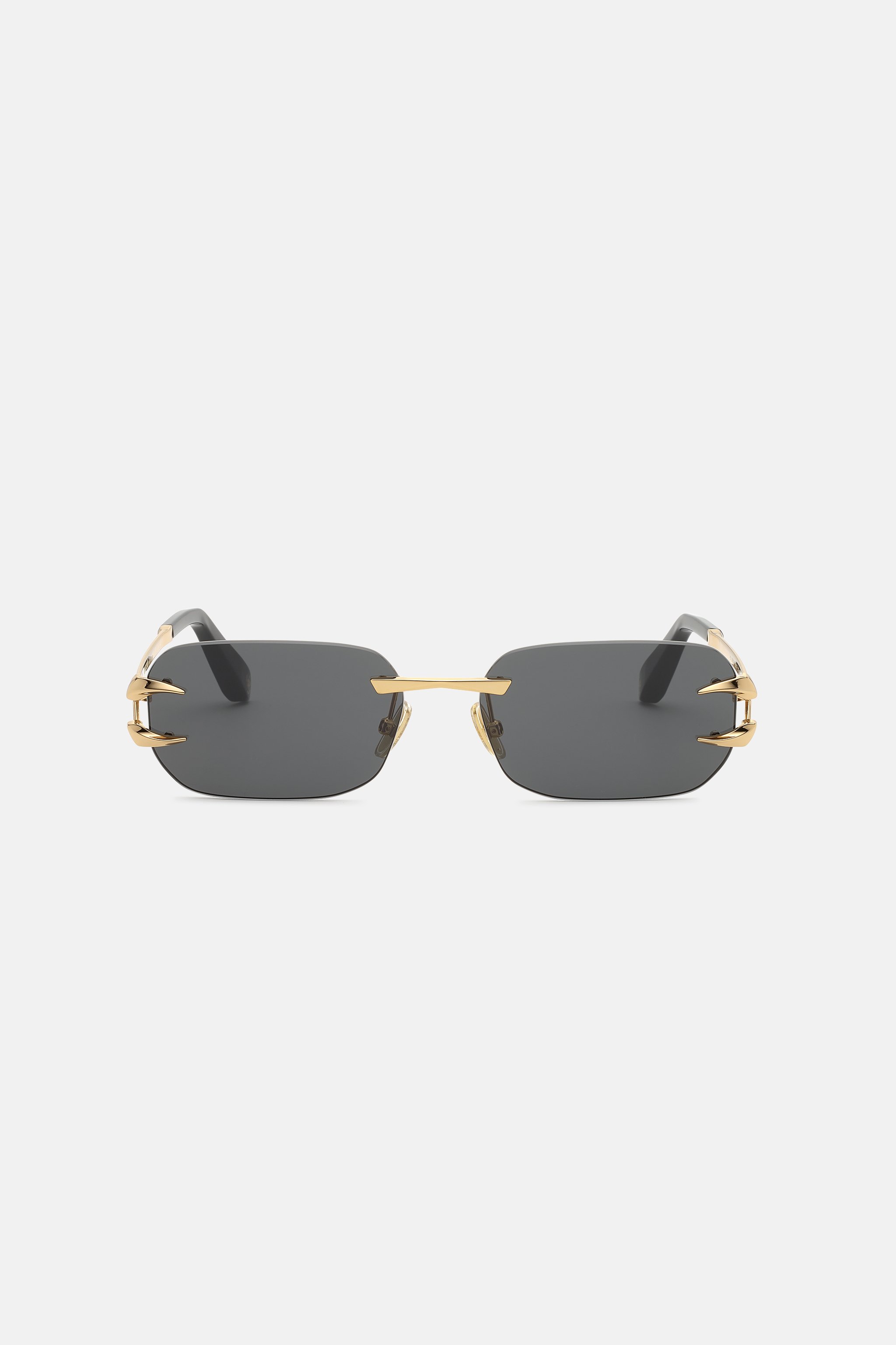 Roberto Cavalli Metal Rimless Sunglasses In Gold