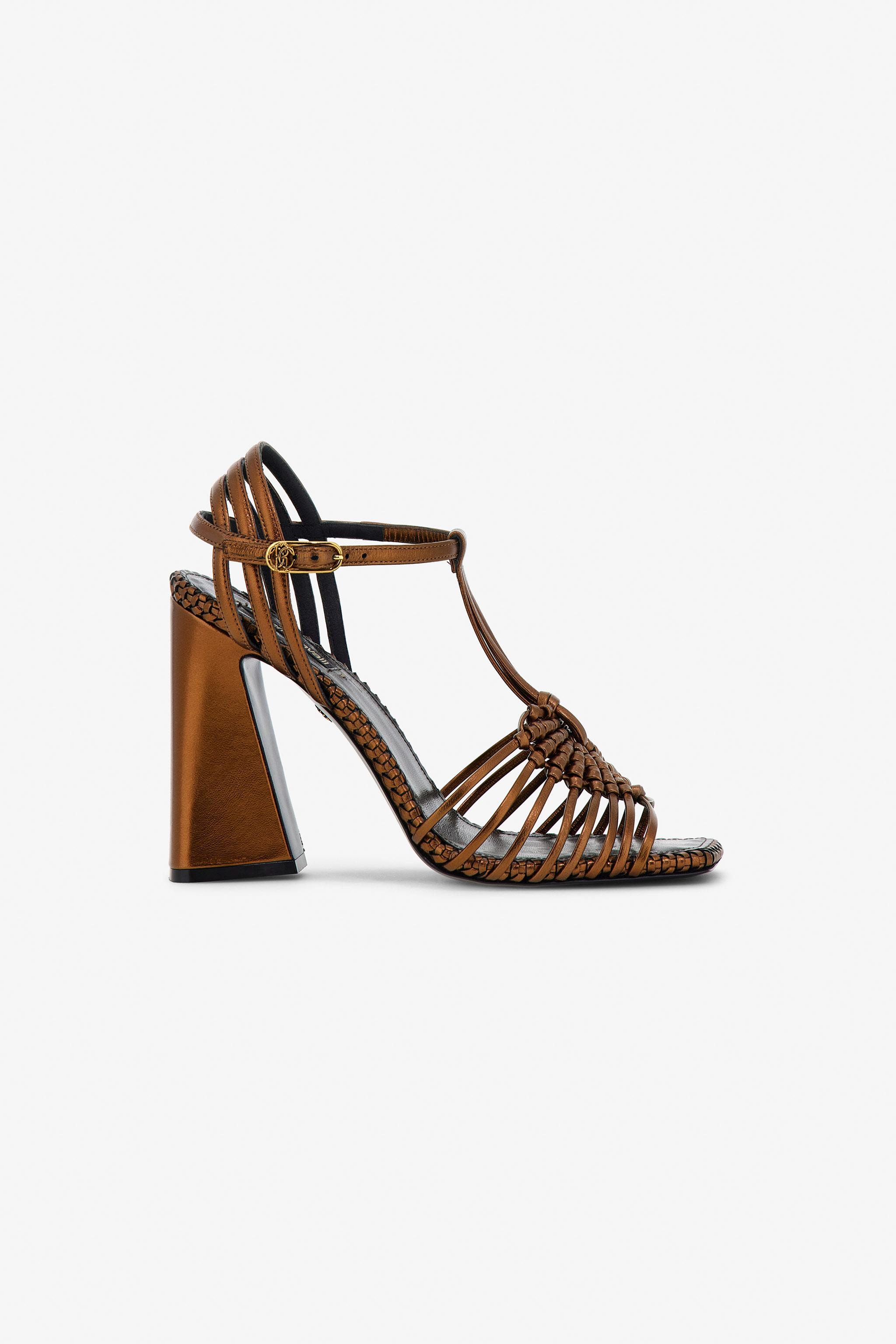 ROBERTO CAVALLI SANDALEN MIT GEFLOCHTENEM ABSATZ 