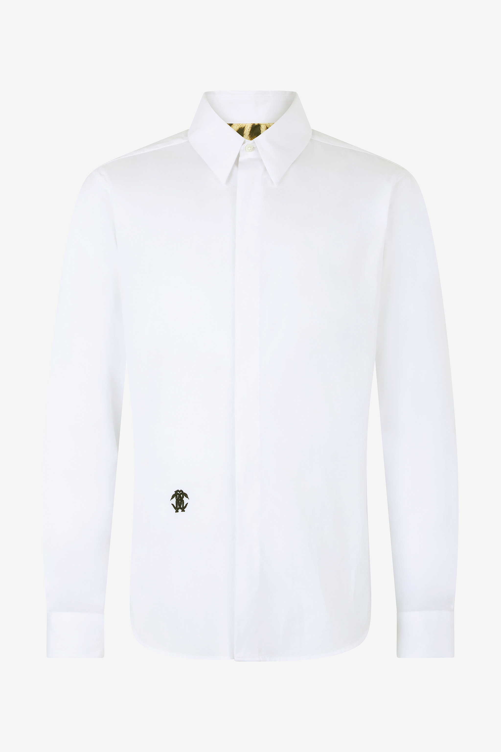 Roberto Cavalli Men's White Cotton Shirt With Embroidery - Shirts