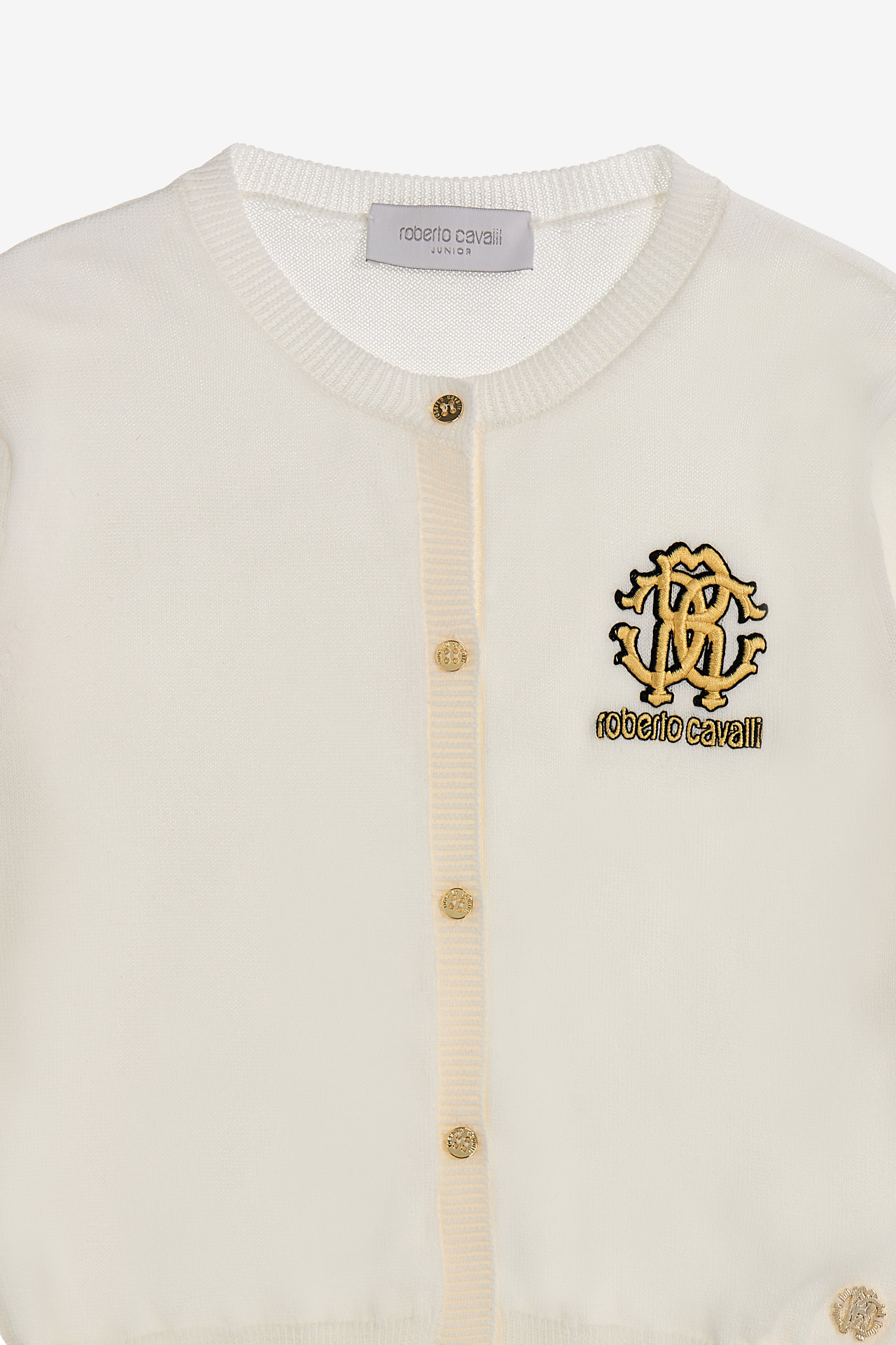 Roberto Cavalli Rc Monogram Cardigan In White