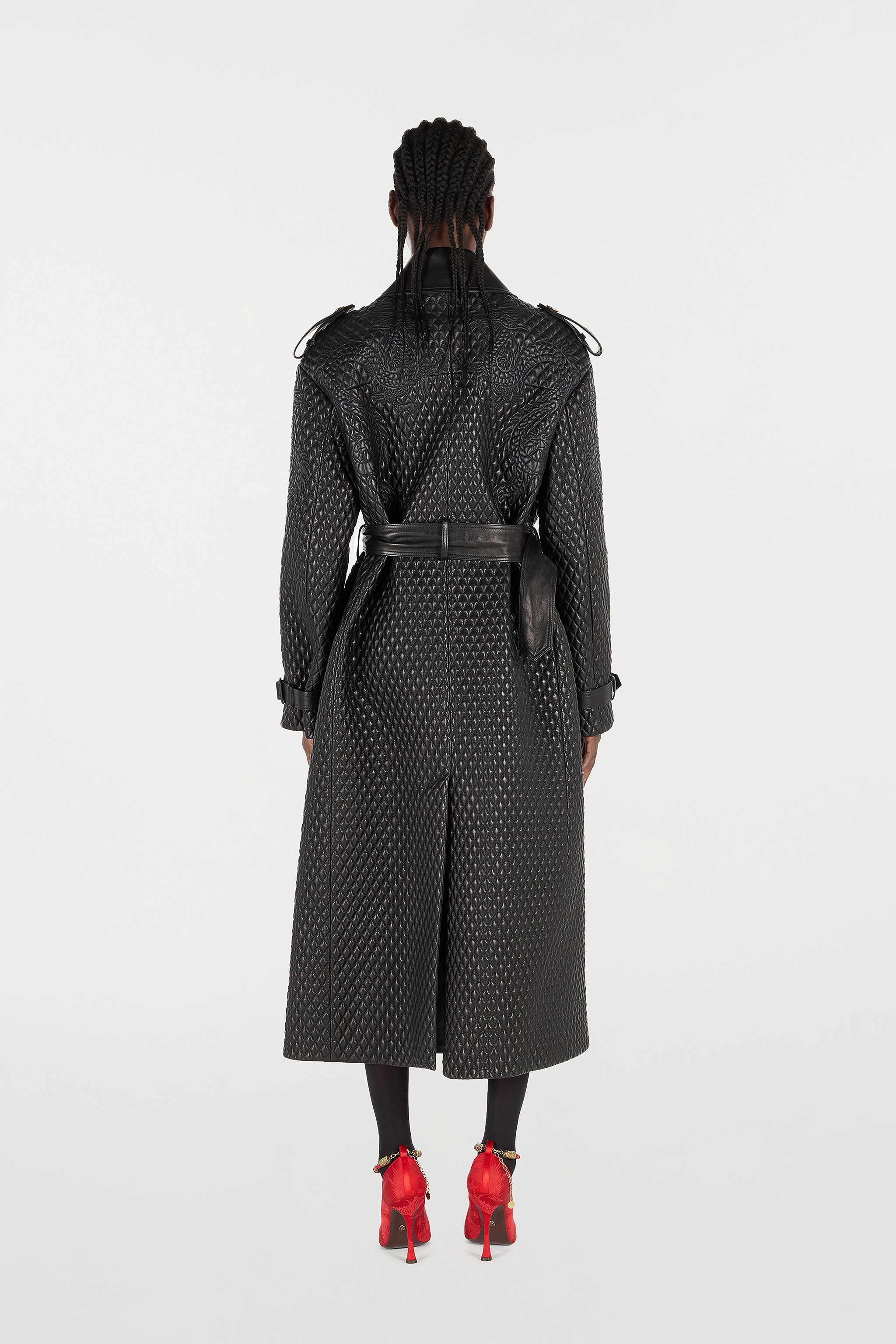 Long Trench Coat With Dragons