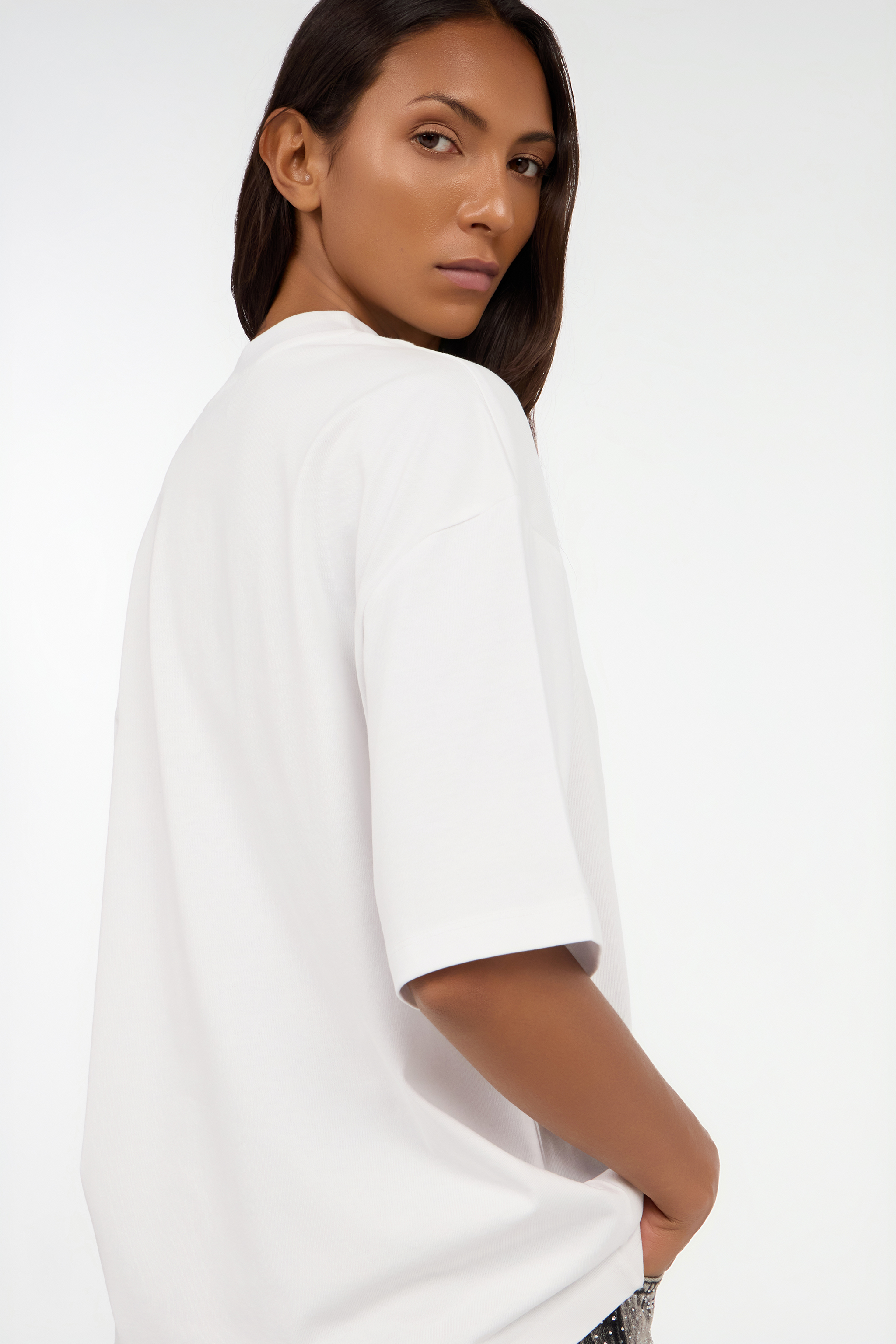 Roberto Cavalli White T-shirt With Front Print In White