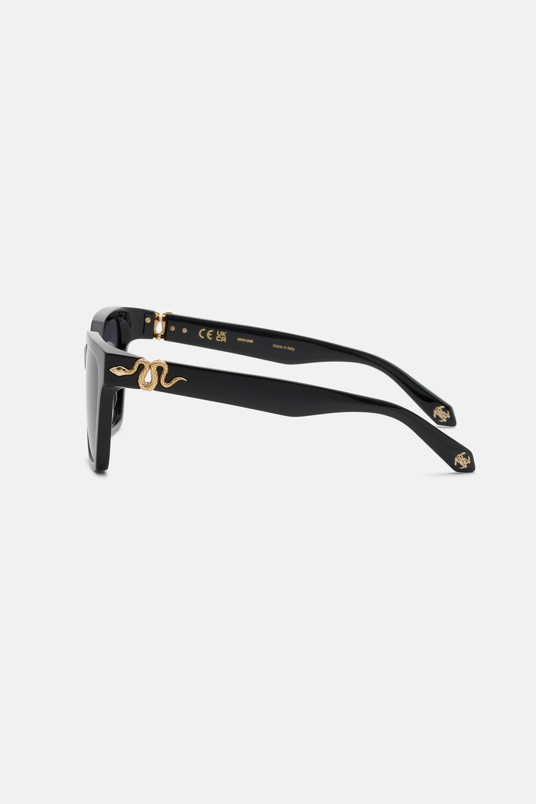 Roberto Cavalli Wide Front Femenine Sunglasses. In Black