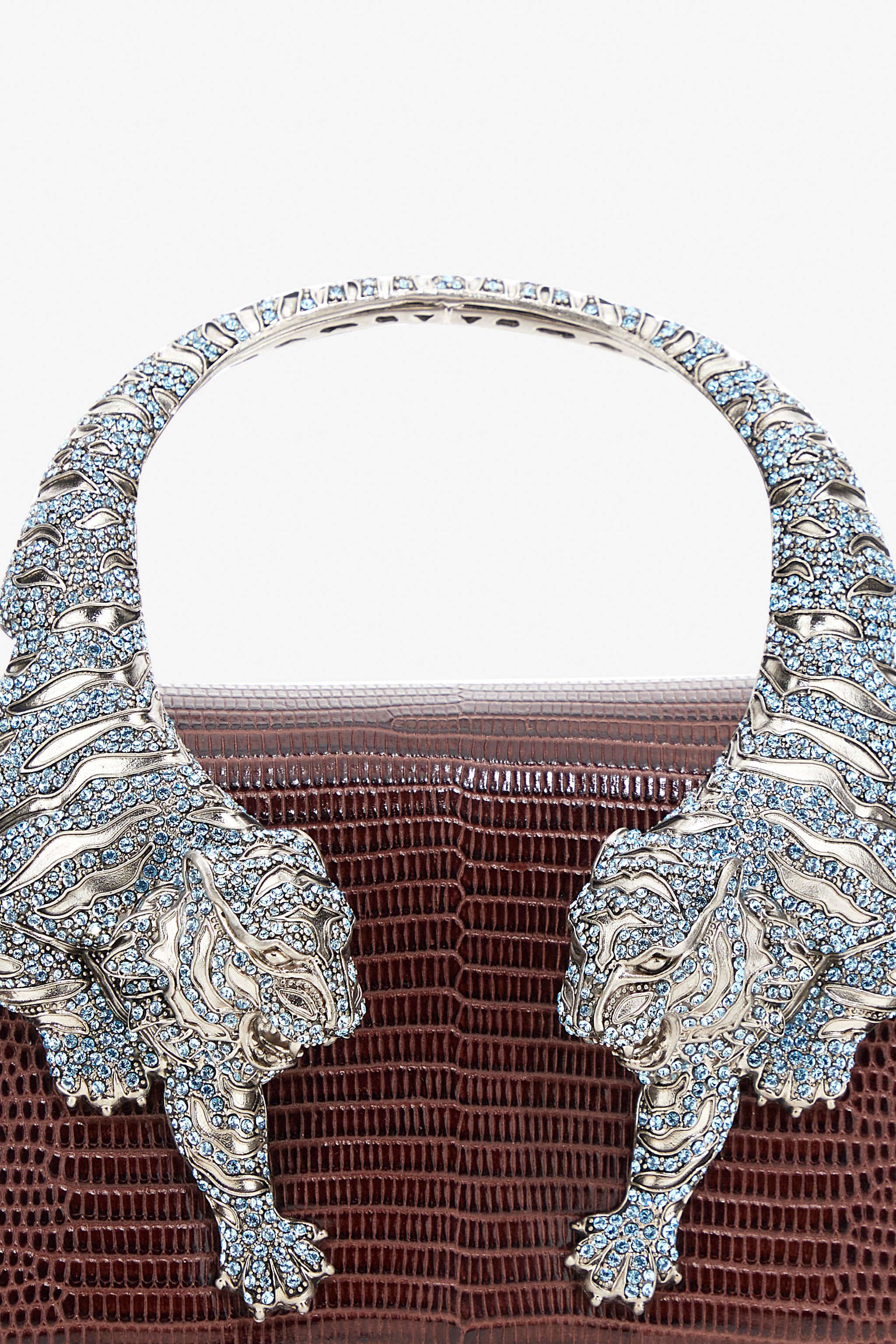 Roberto Cavalli Medium Roar Bag In Dark Brown