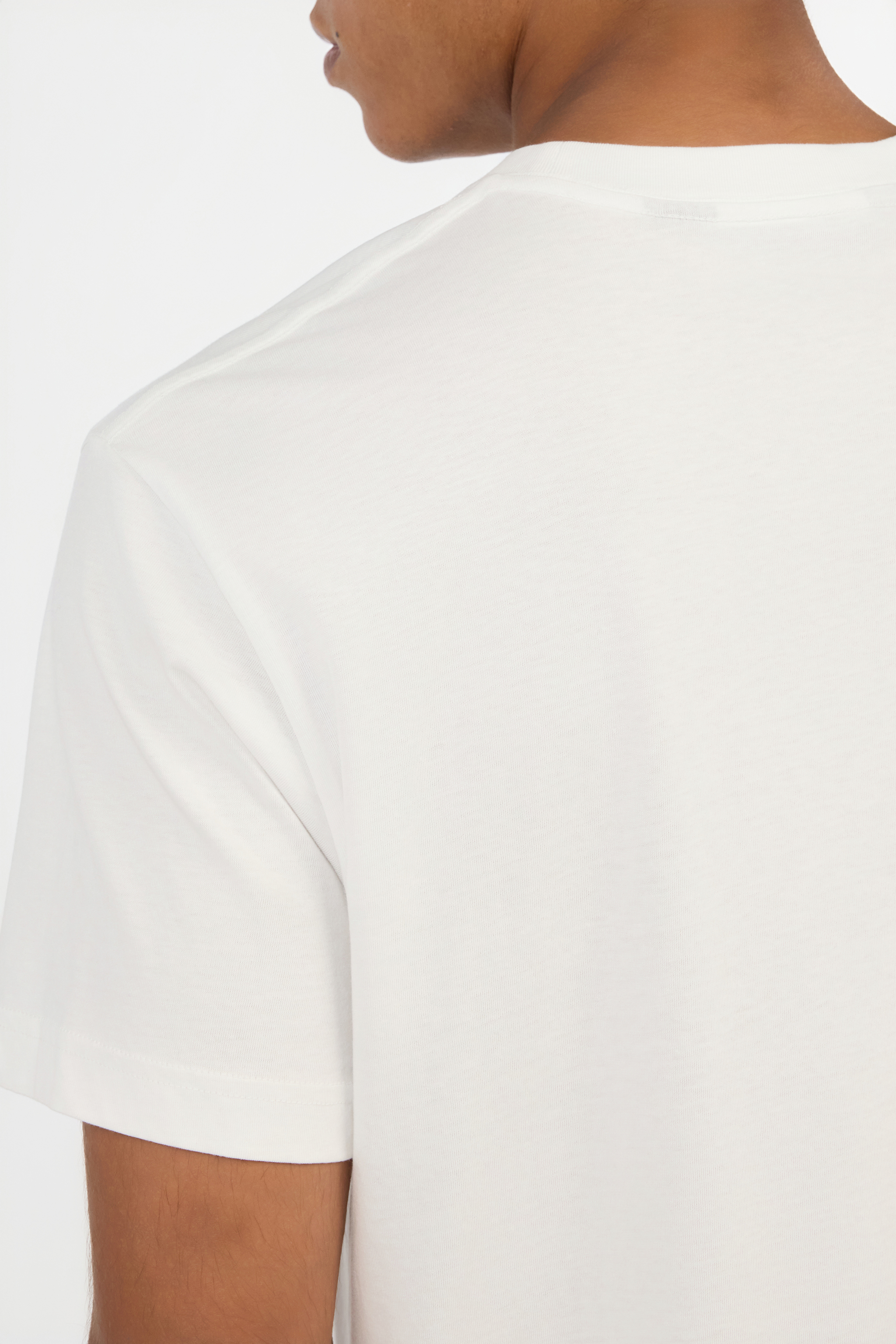 White T-Shirt With Fired Earth Print