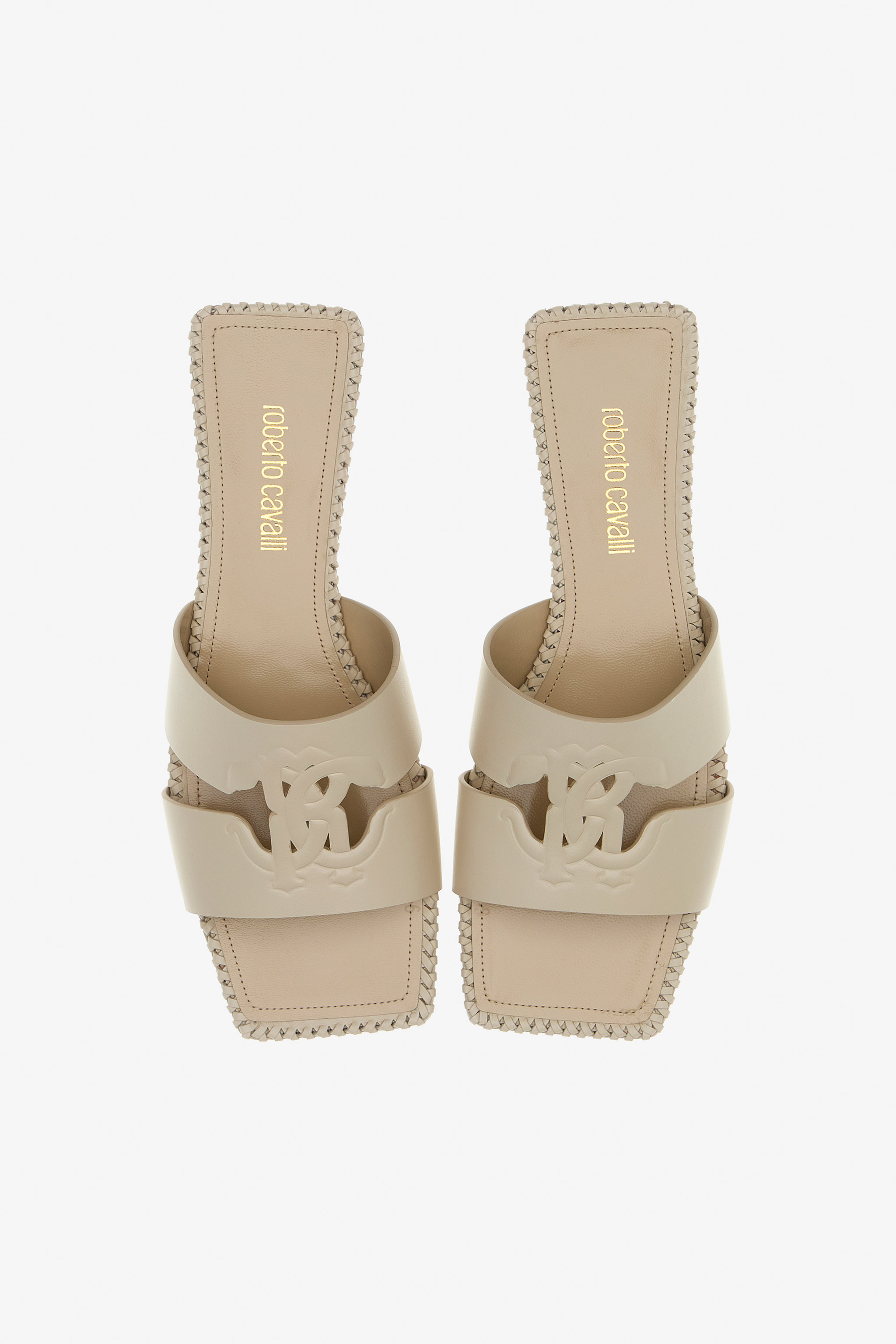 ROBERTO CAVALLI FLAT SANDALS WITH RC LOGO 