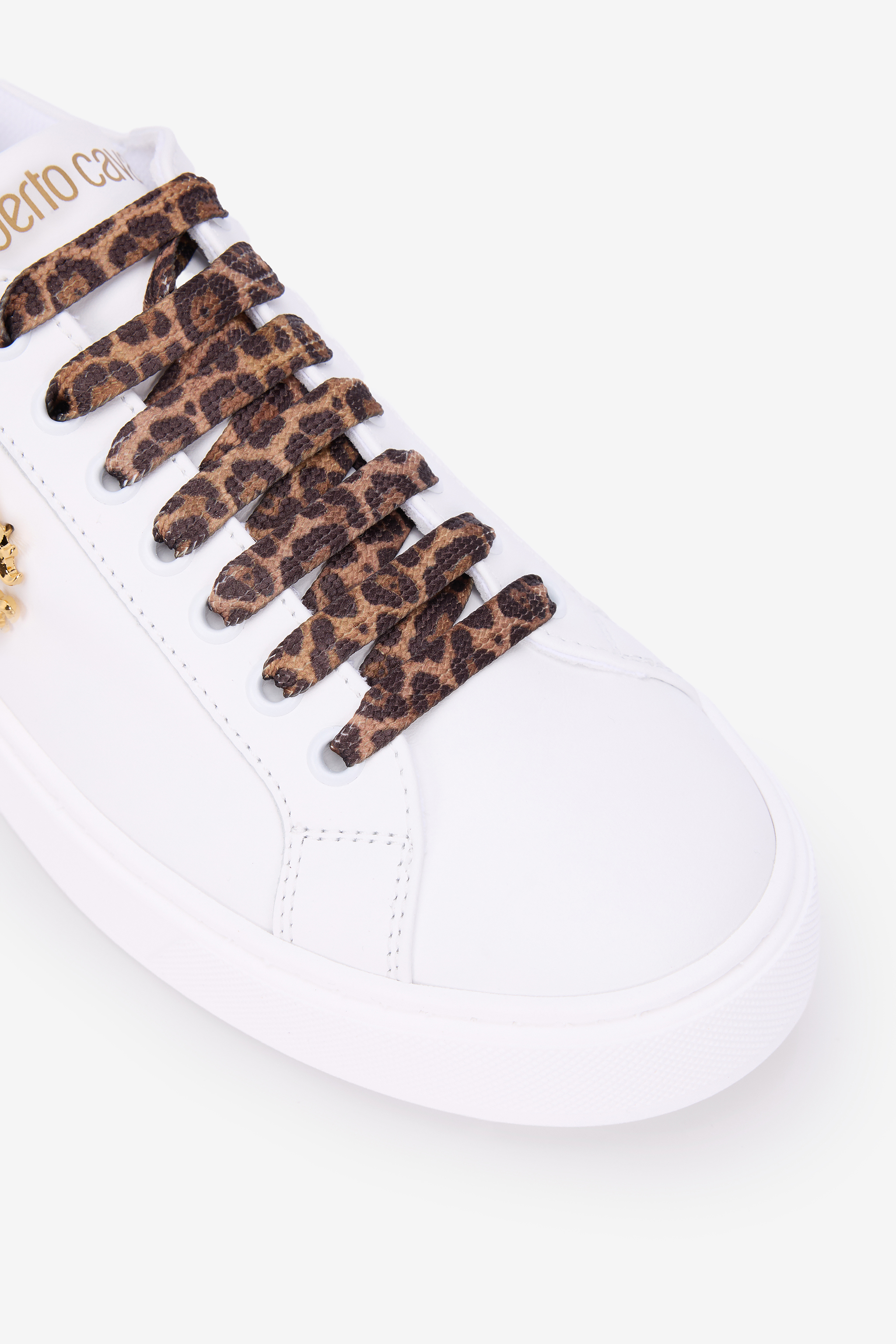 White Sneaker With Leopard Print And RC Monogram
