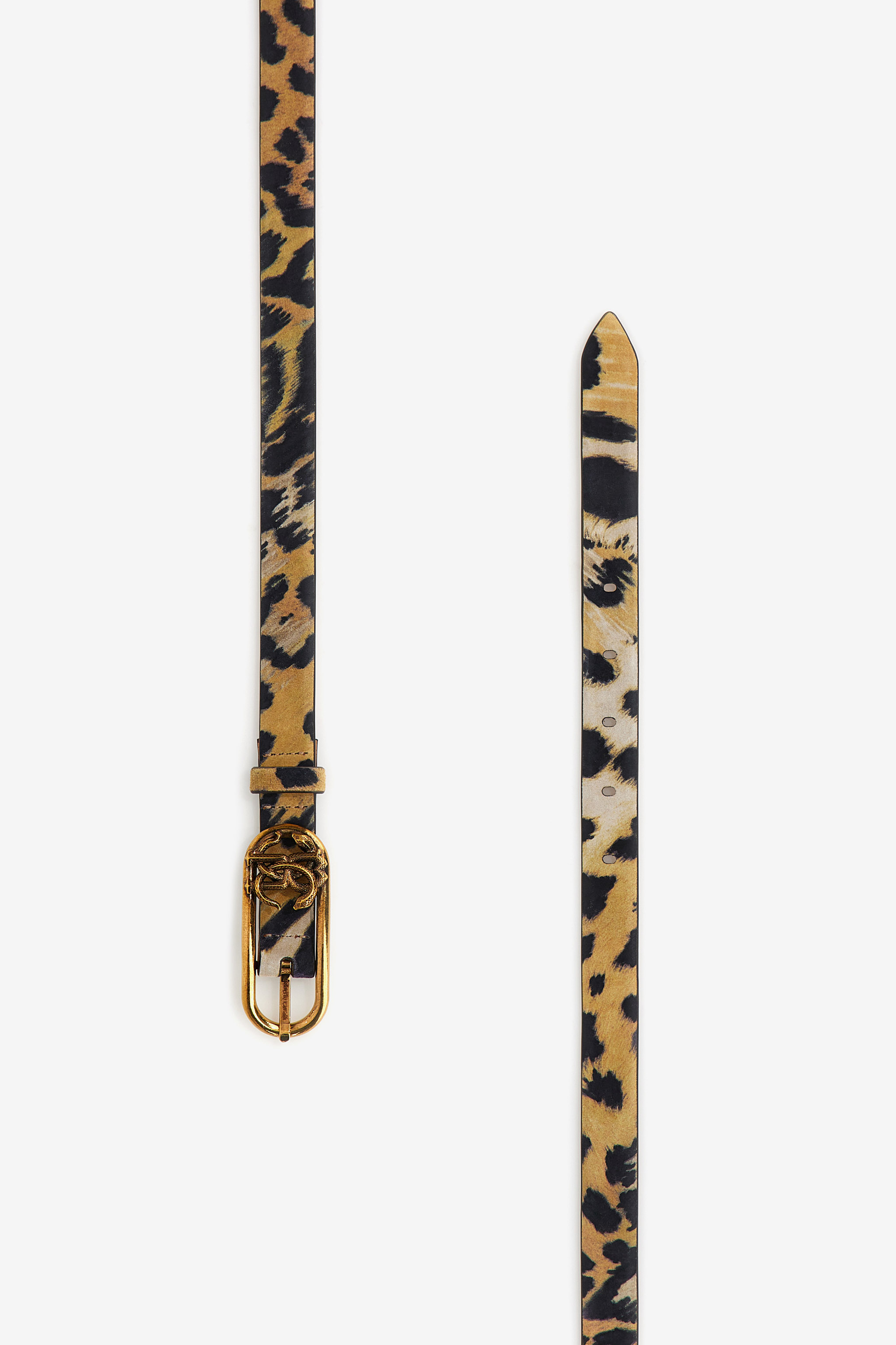 ROBERTO CAVALLI LEATHER BELT WITH MONOGRAM MIRROR SNAKE