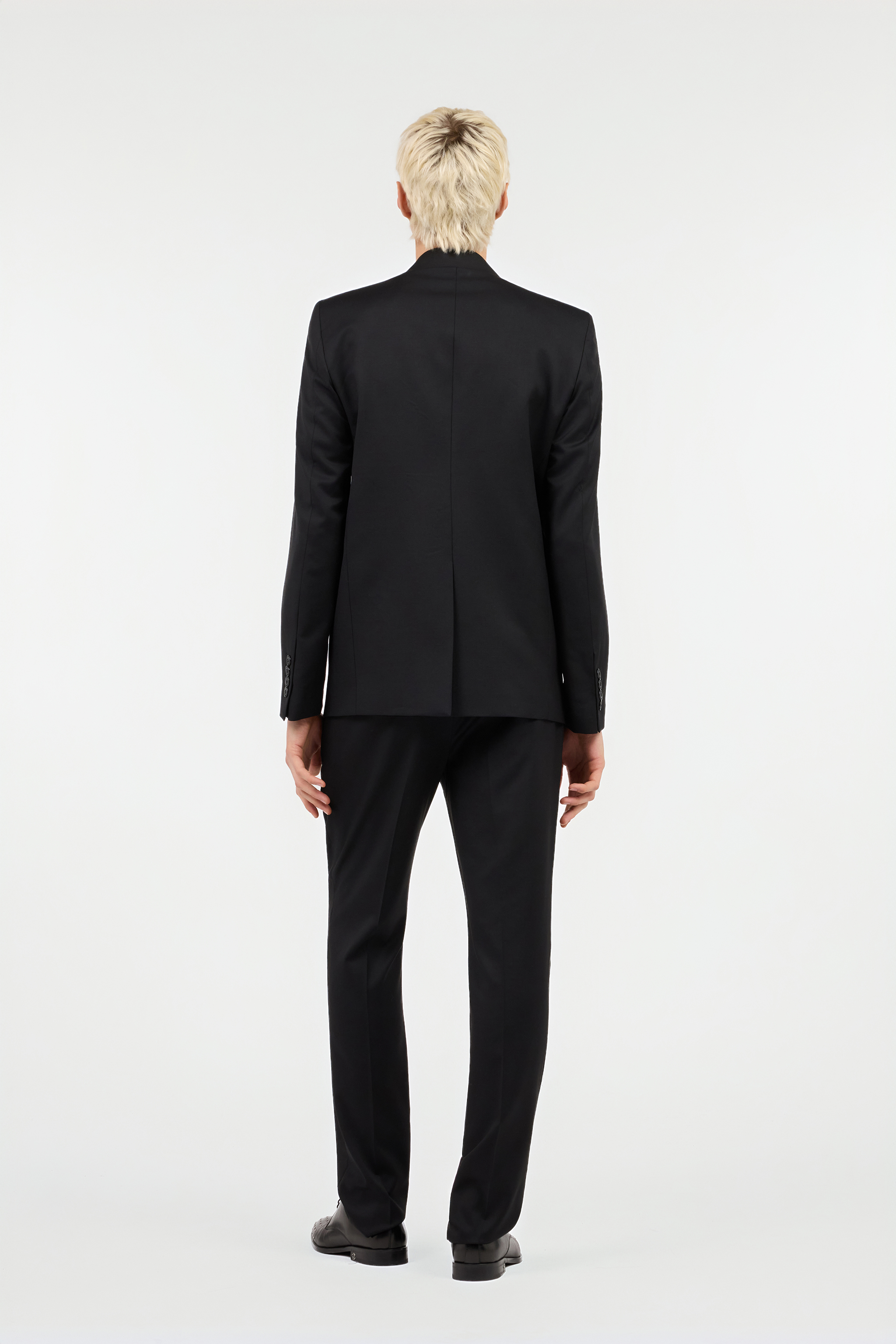 Black Wool Blazer with RC Monogram