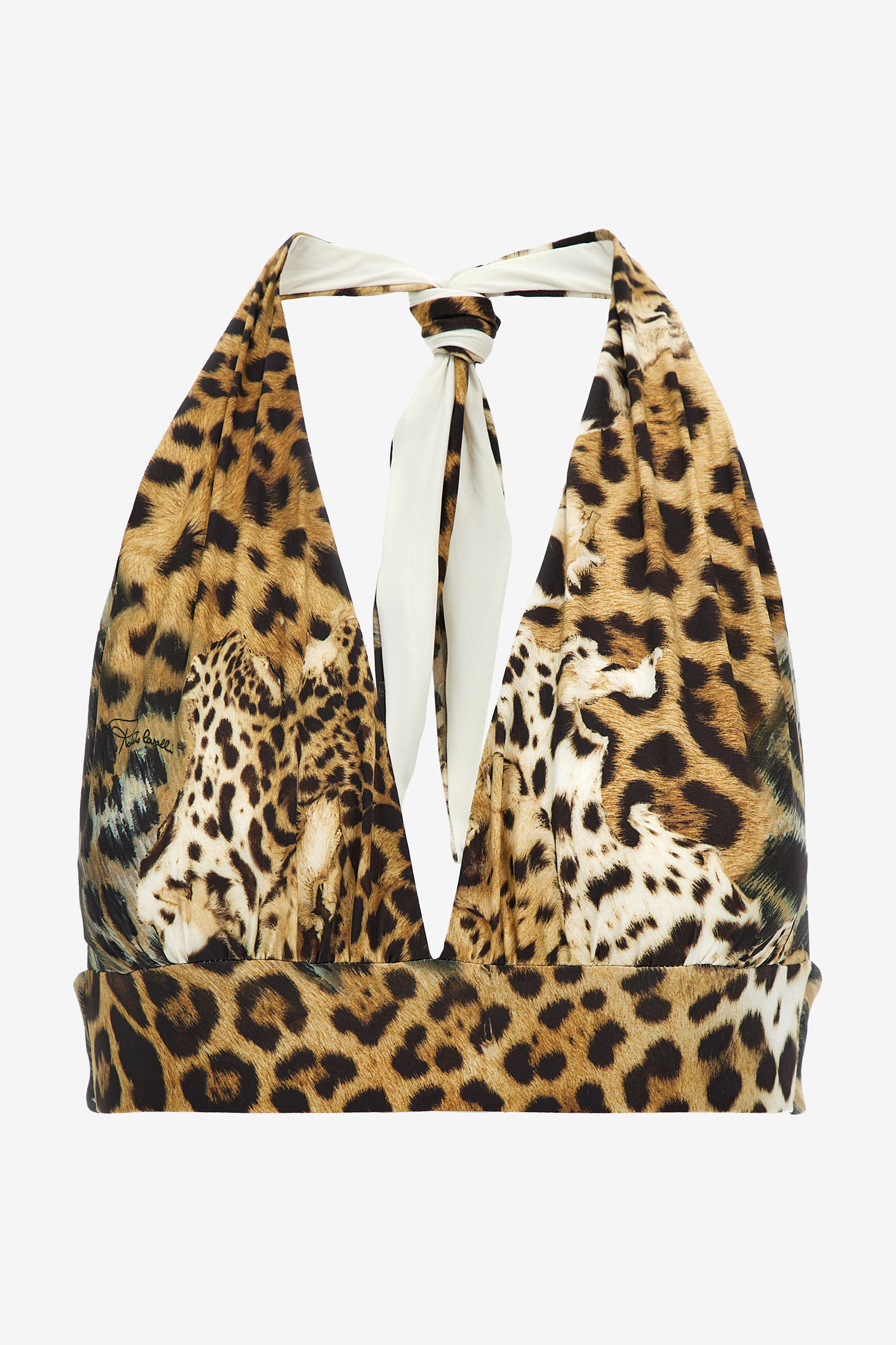 Roberto Cavalli Women's Light/Brown Triangle Bikini With Jaguar Skin - Ready To Wear