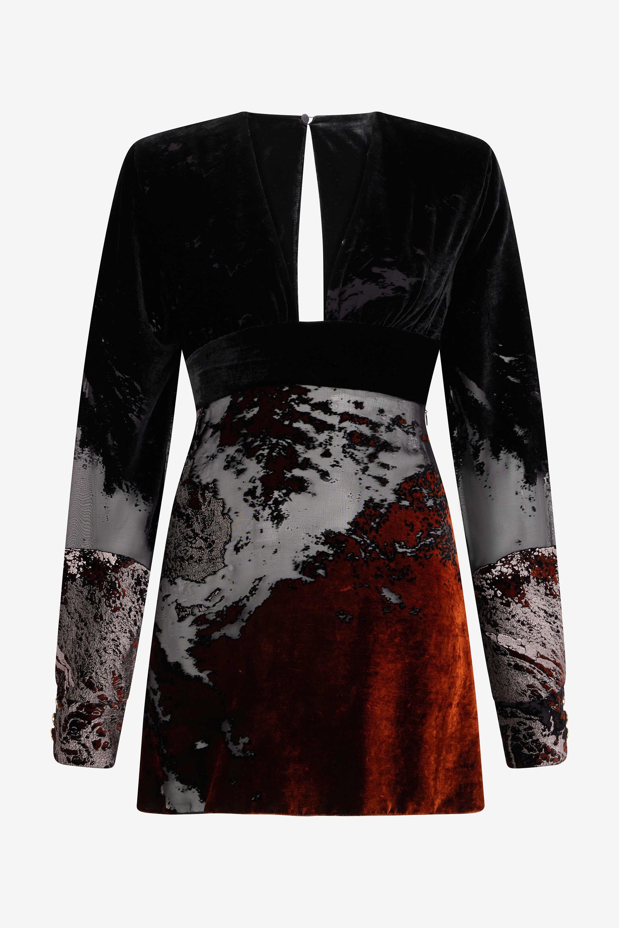 Black Mini Dress With Marine Print