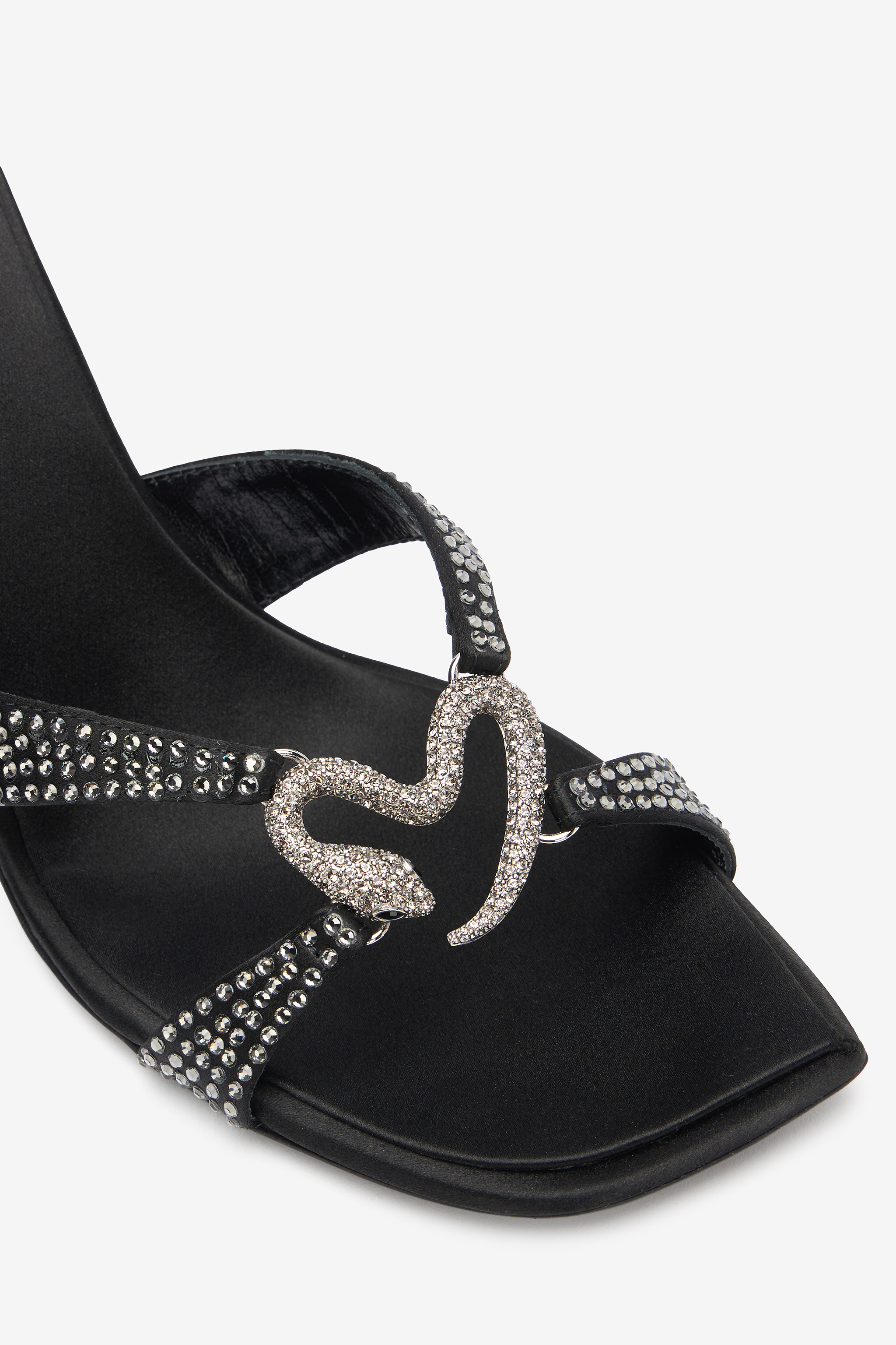 Shop Roberto Cavalli Sandalen Mit Strass Und Schmuckschlange In Black