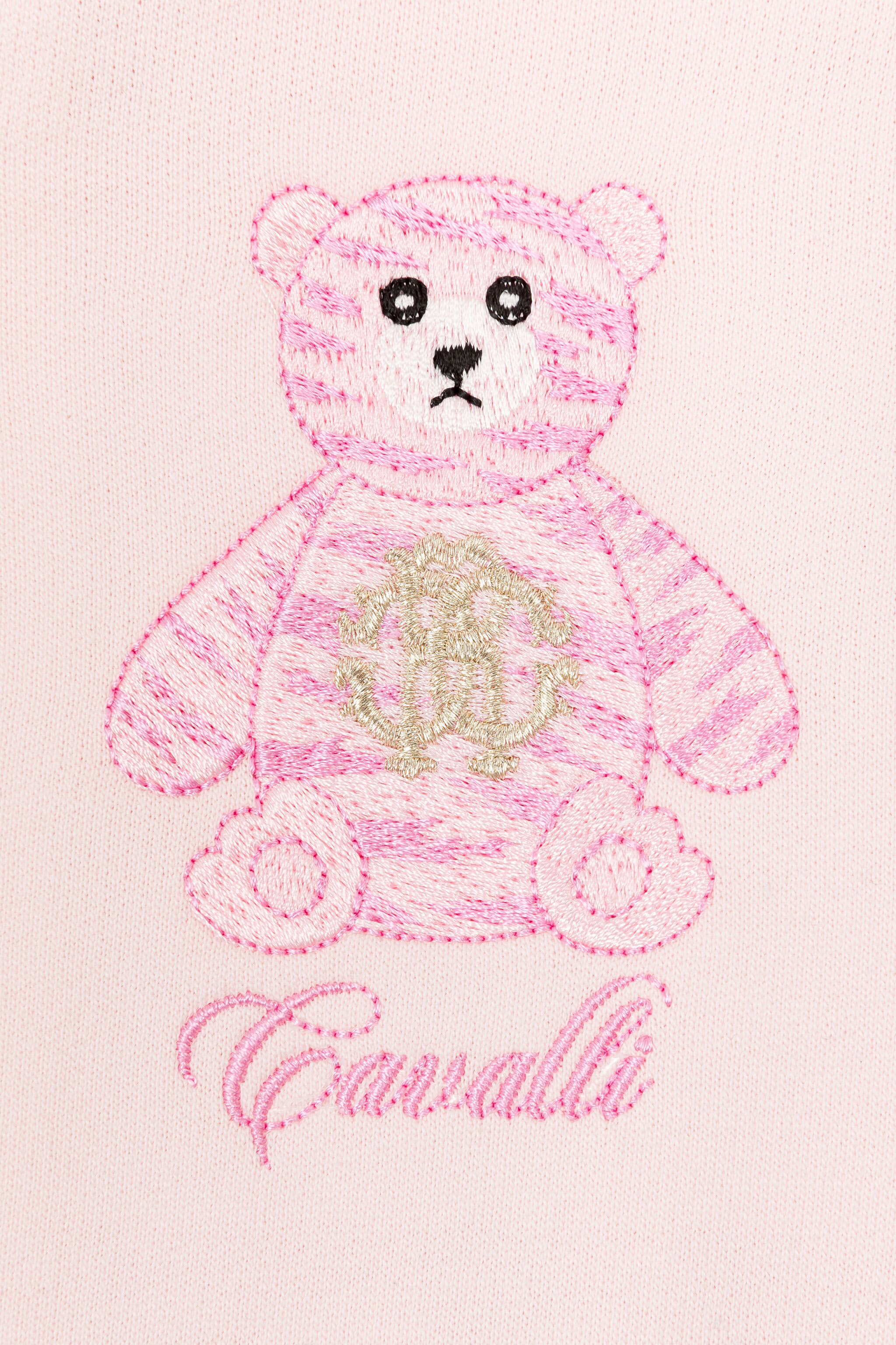 ROBERTO CAVALLI TEDDY BEAR-EMBROIDERED COTTON HOODIE
