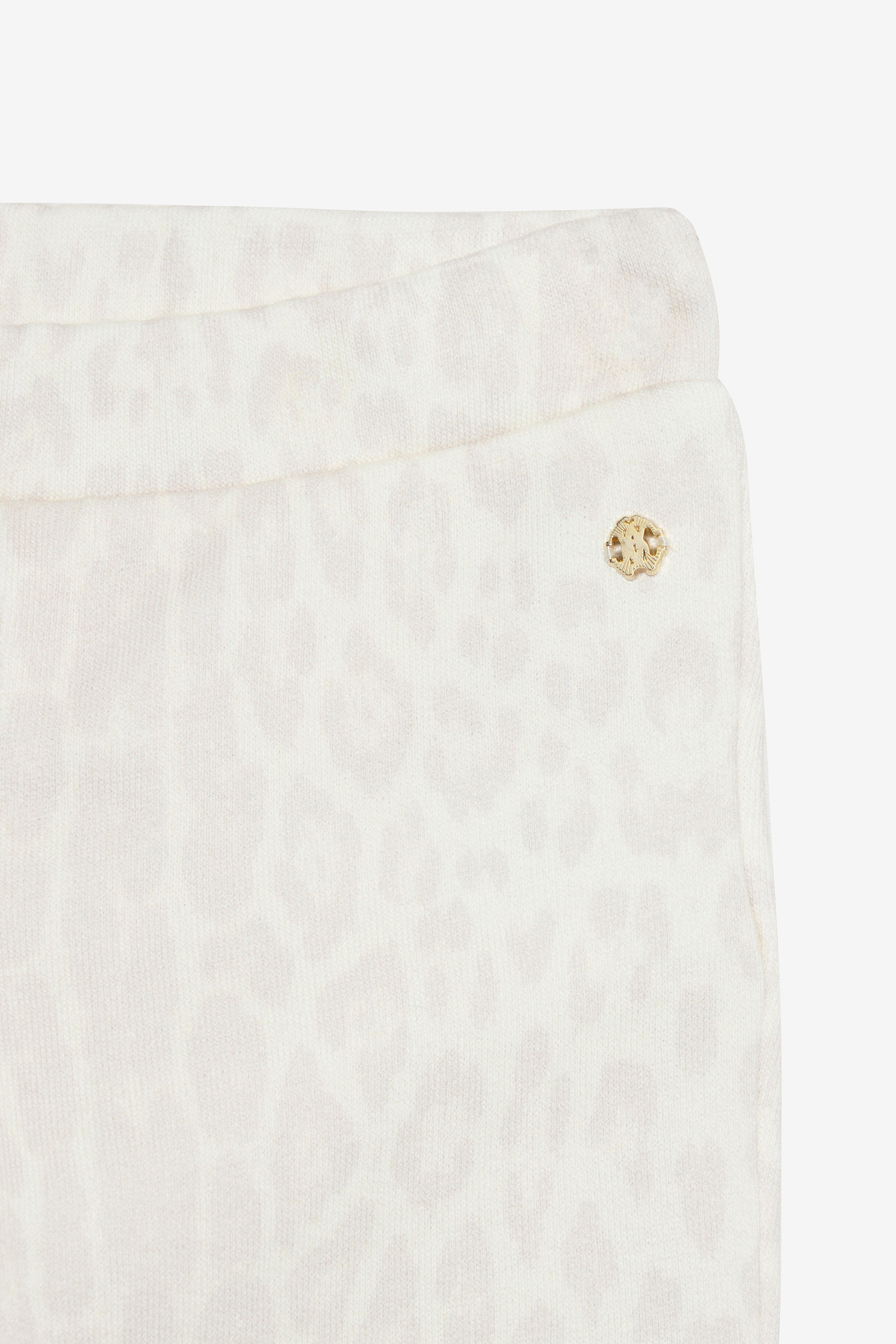 Roberto Cavalli Ivory Track Pants With Jaguar Skin In Neutral