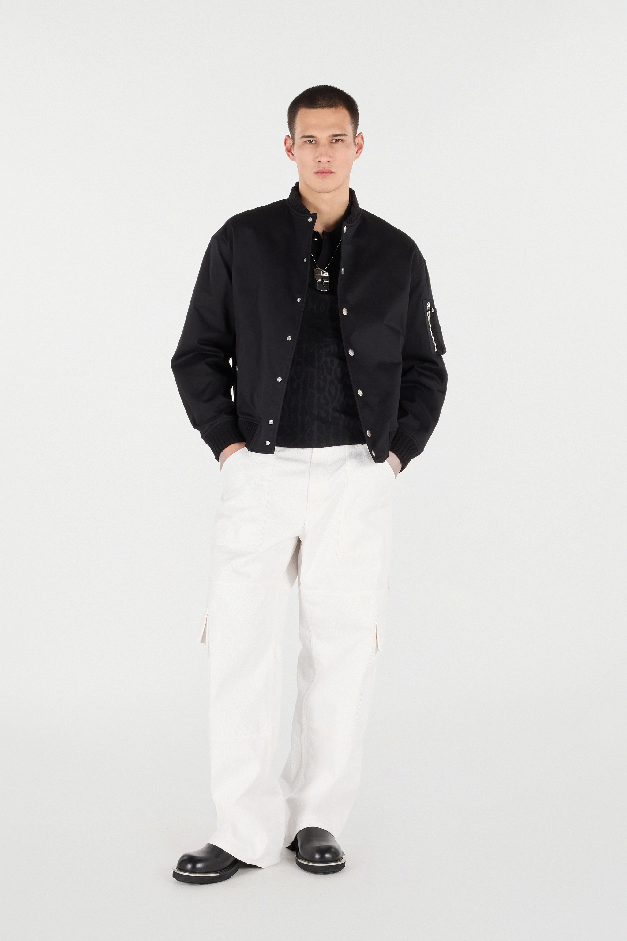 Roberto Cavalli Python-print Pants With Pockets In Ivory