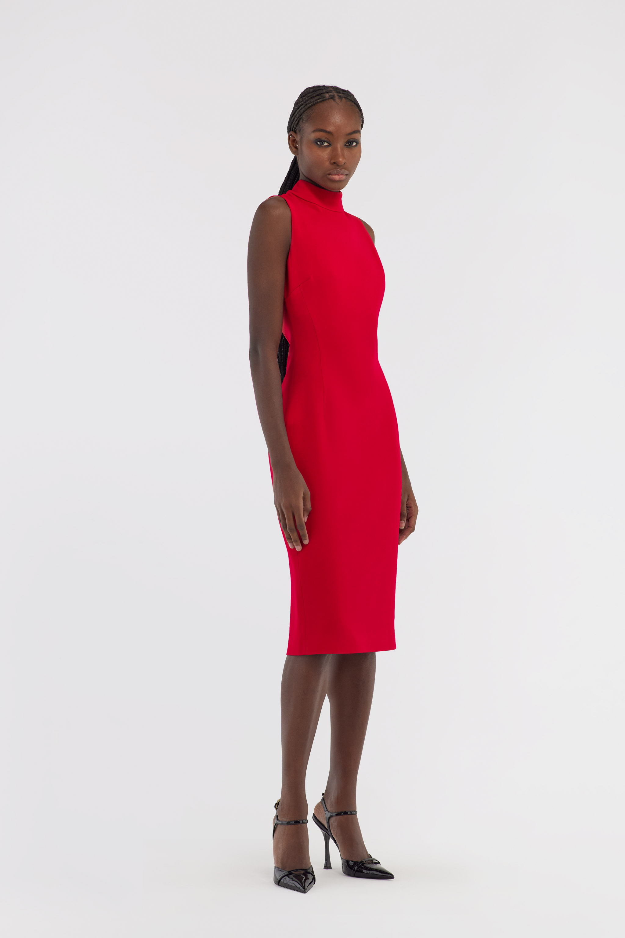 Roberto Cavalli Sleeveless Dress With Rc In Red