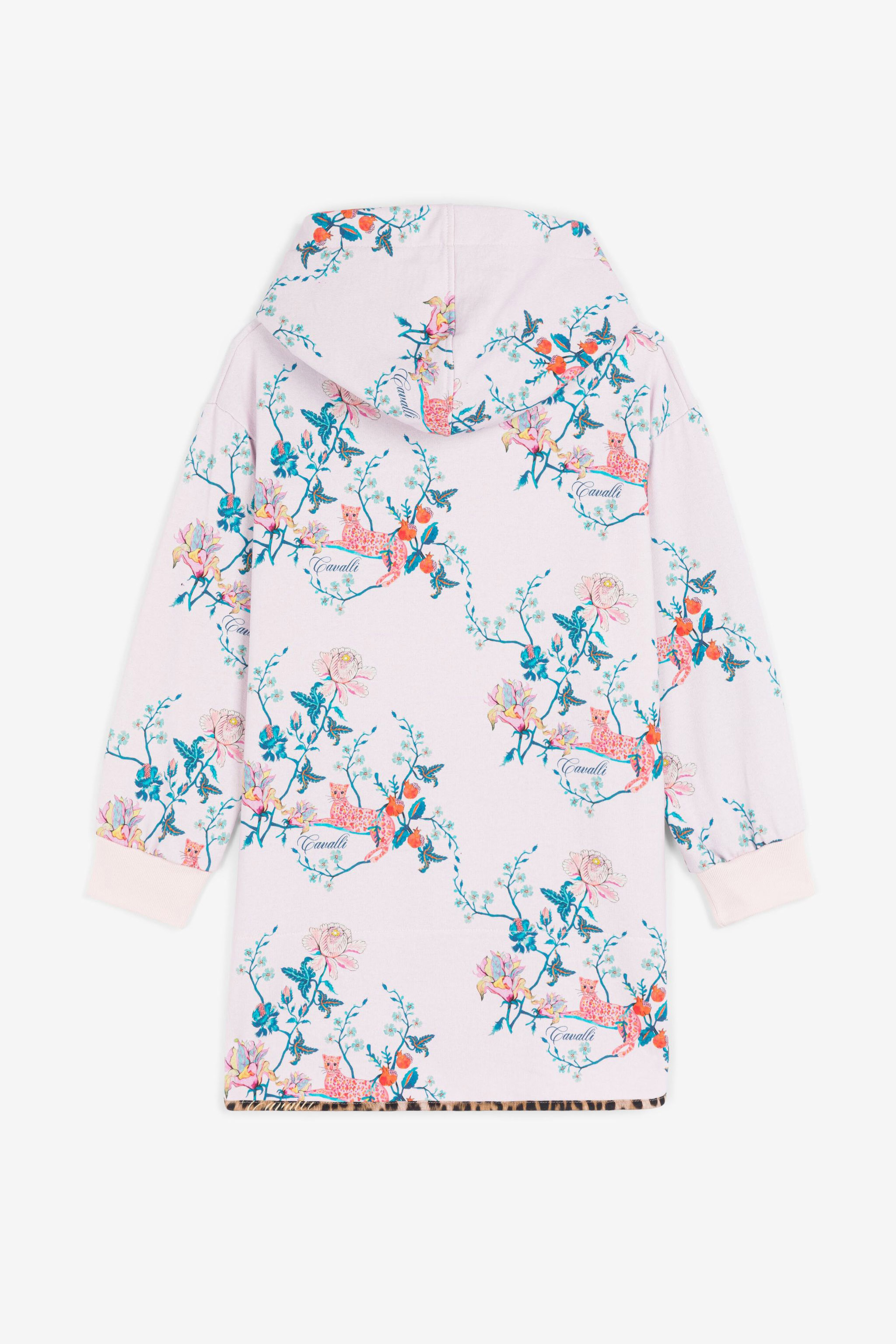 ROBERTO CAVALLI HOODIE MIT BLUMEN-PRINT