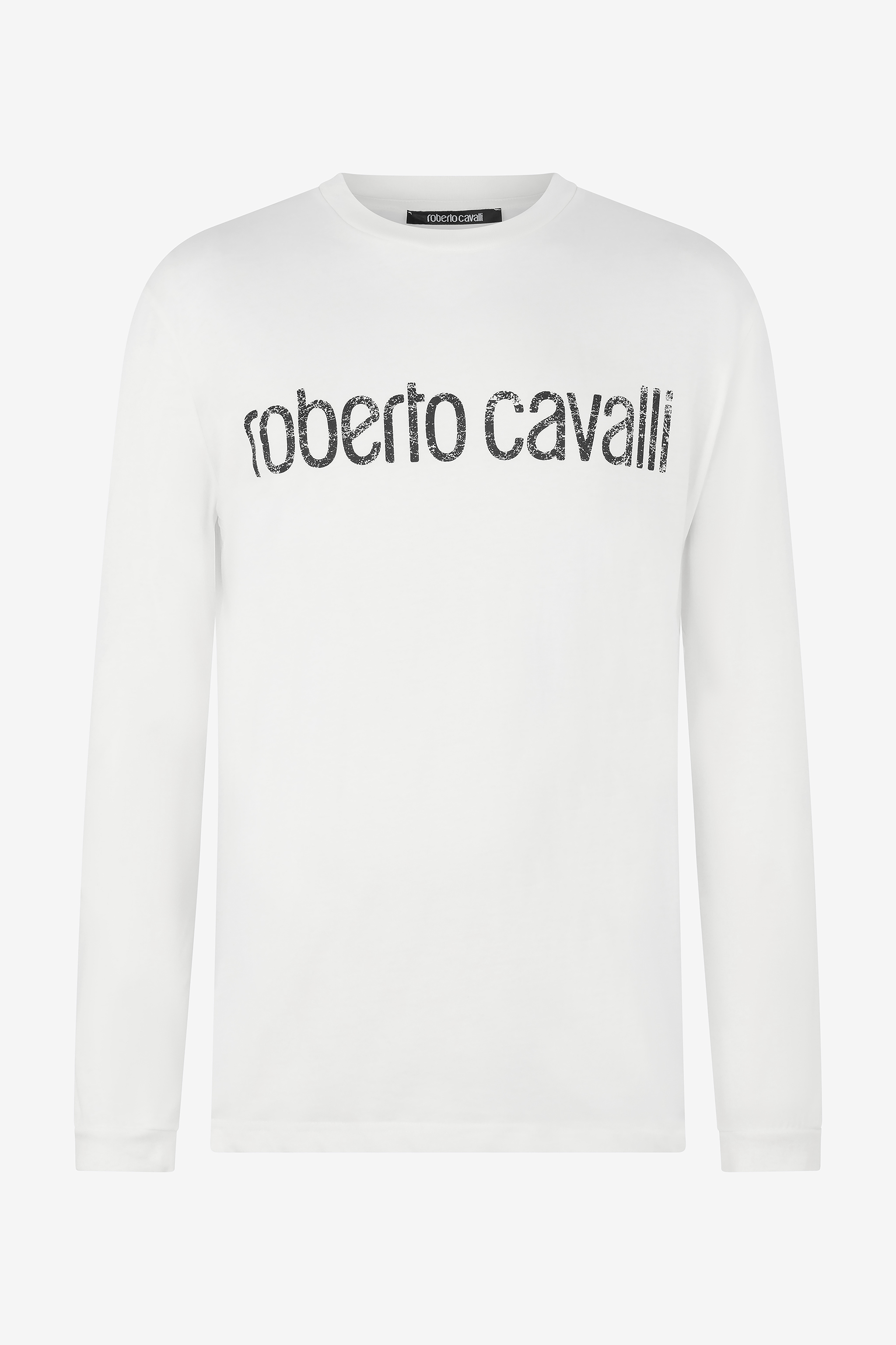 Roberto Cavalli Long-sleeved T-shirt With Logo In White