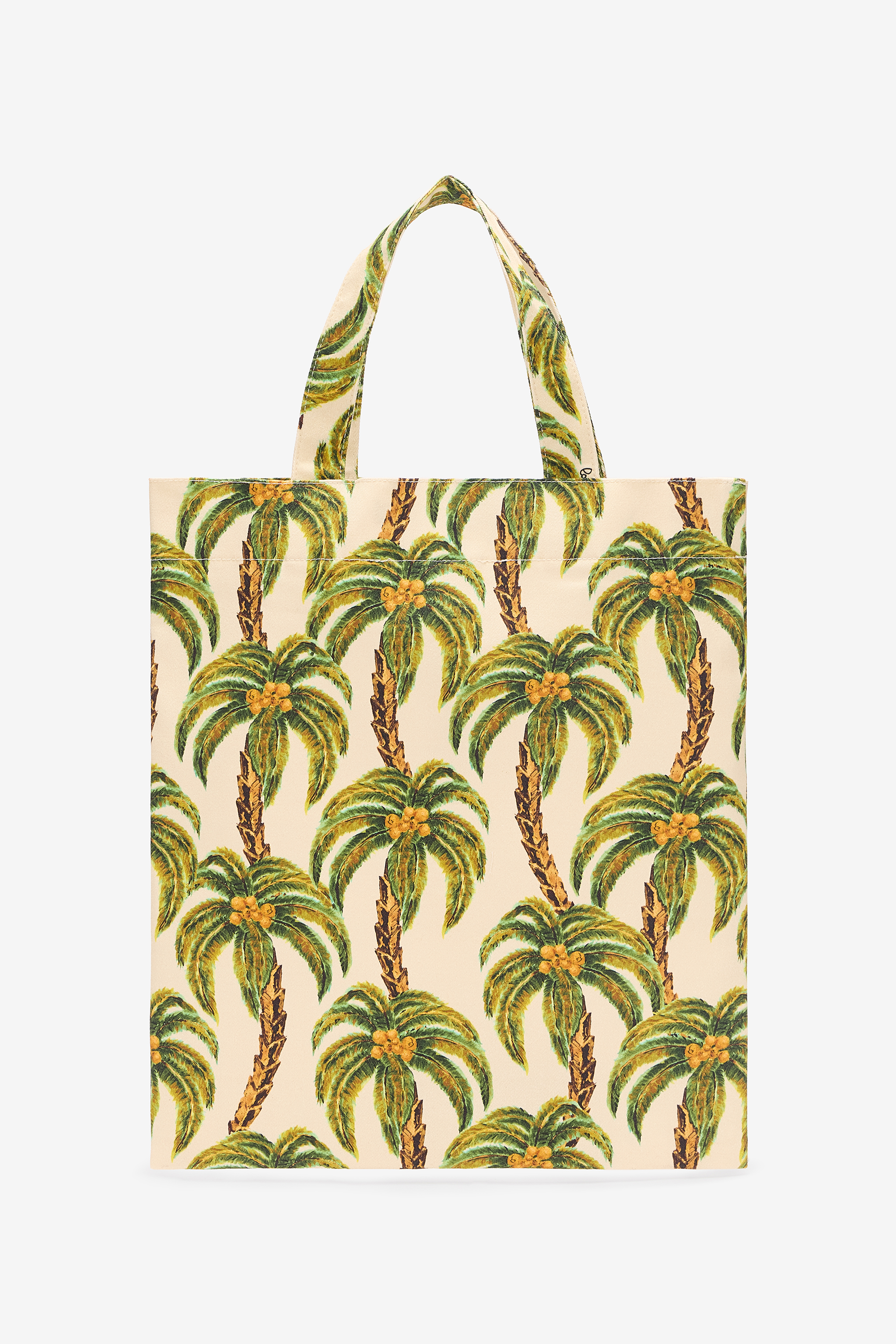 Roberto Cavalli Shopper Bag With Palms In Ivory/military