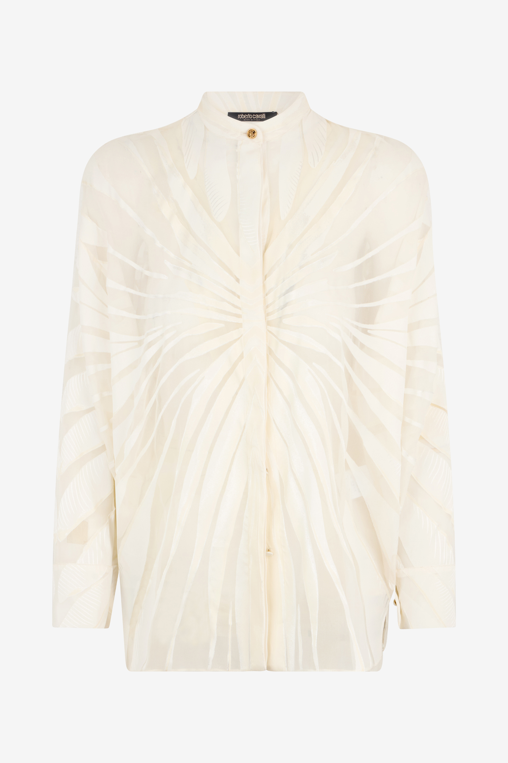 Roberto Cavalli Women's White Shirt With Ray Devoré Print - Tops