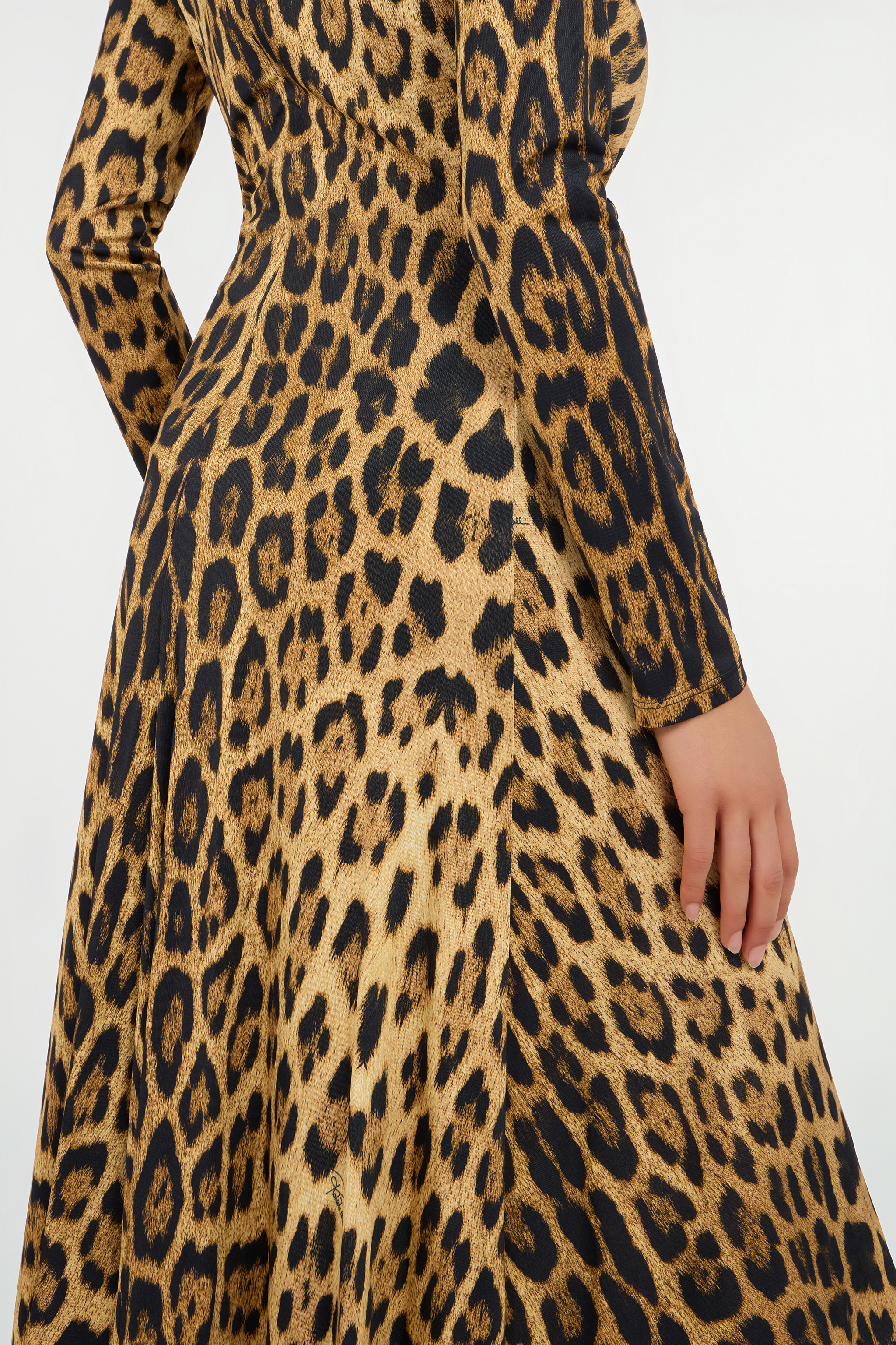 Jaguar Skin Print Wrap Midi Dress