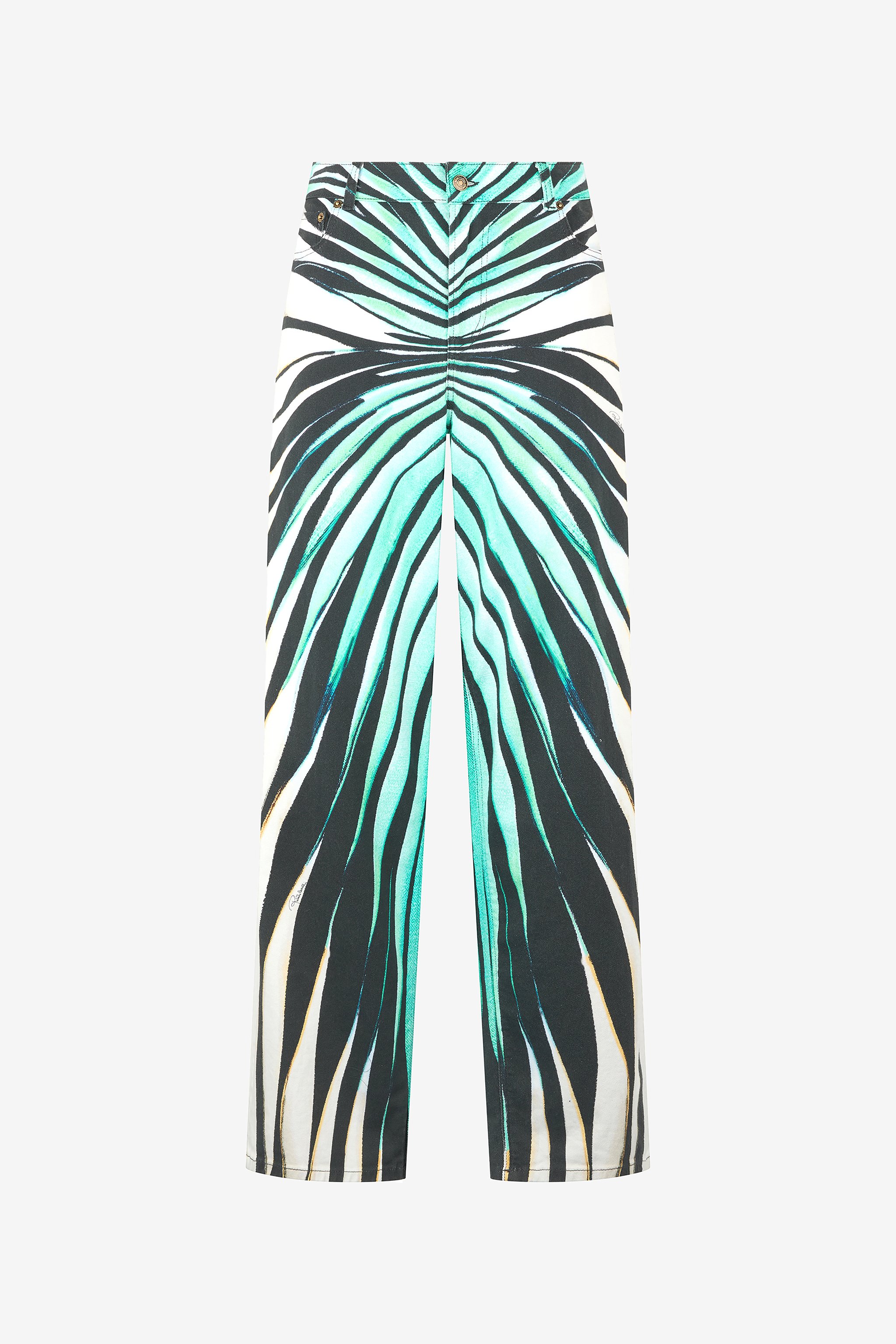 Roberto Cavalli Ray Of Sea Print Jeans
