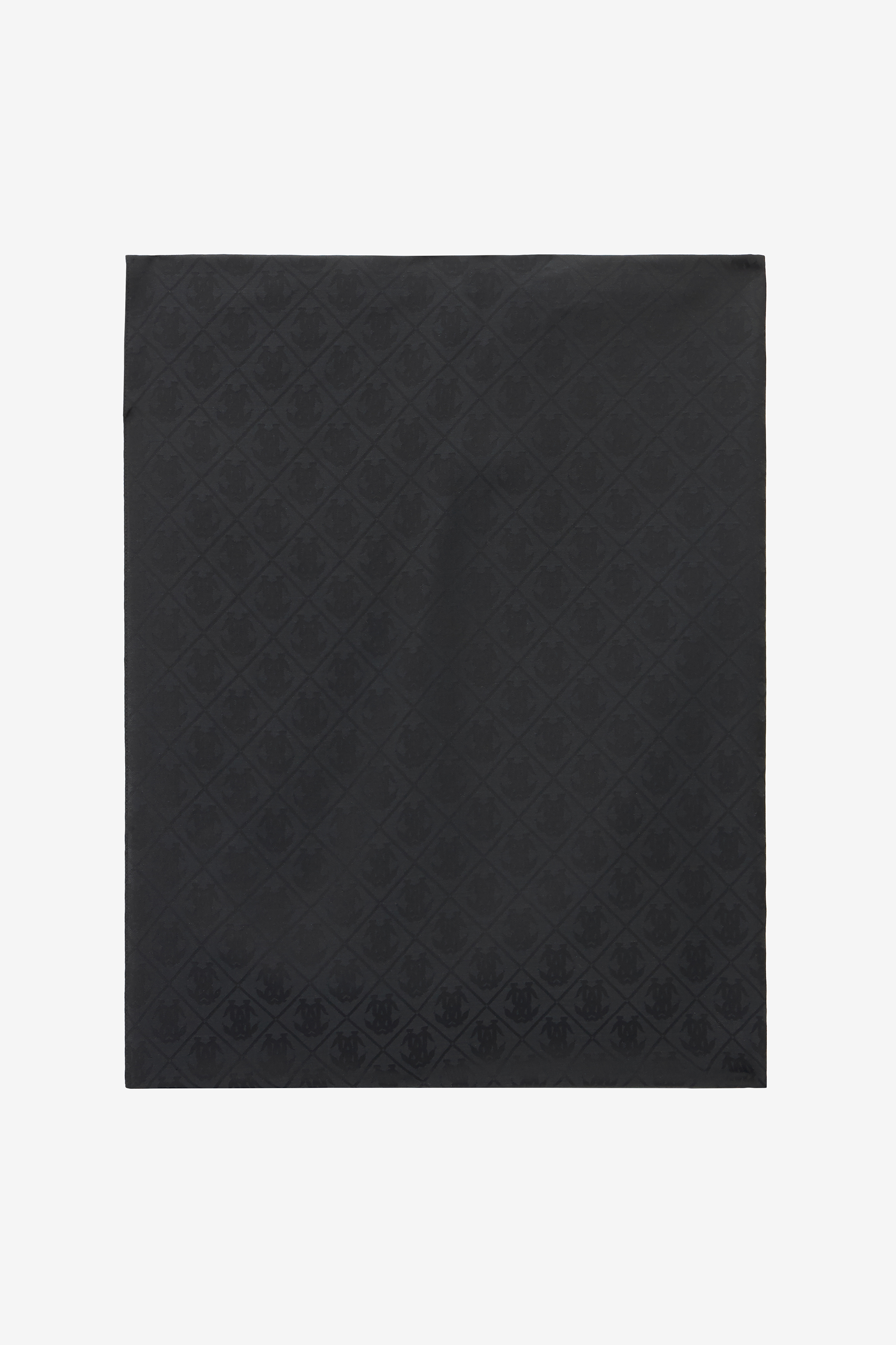 Black Stole With All-Over Mirror Snake Monogram