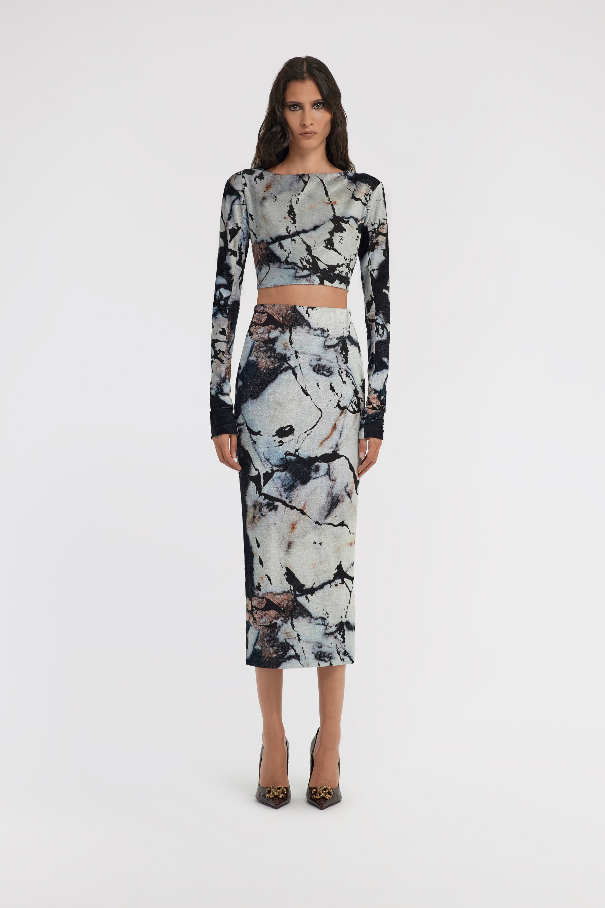 Marble Print Dress