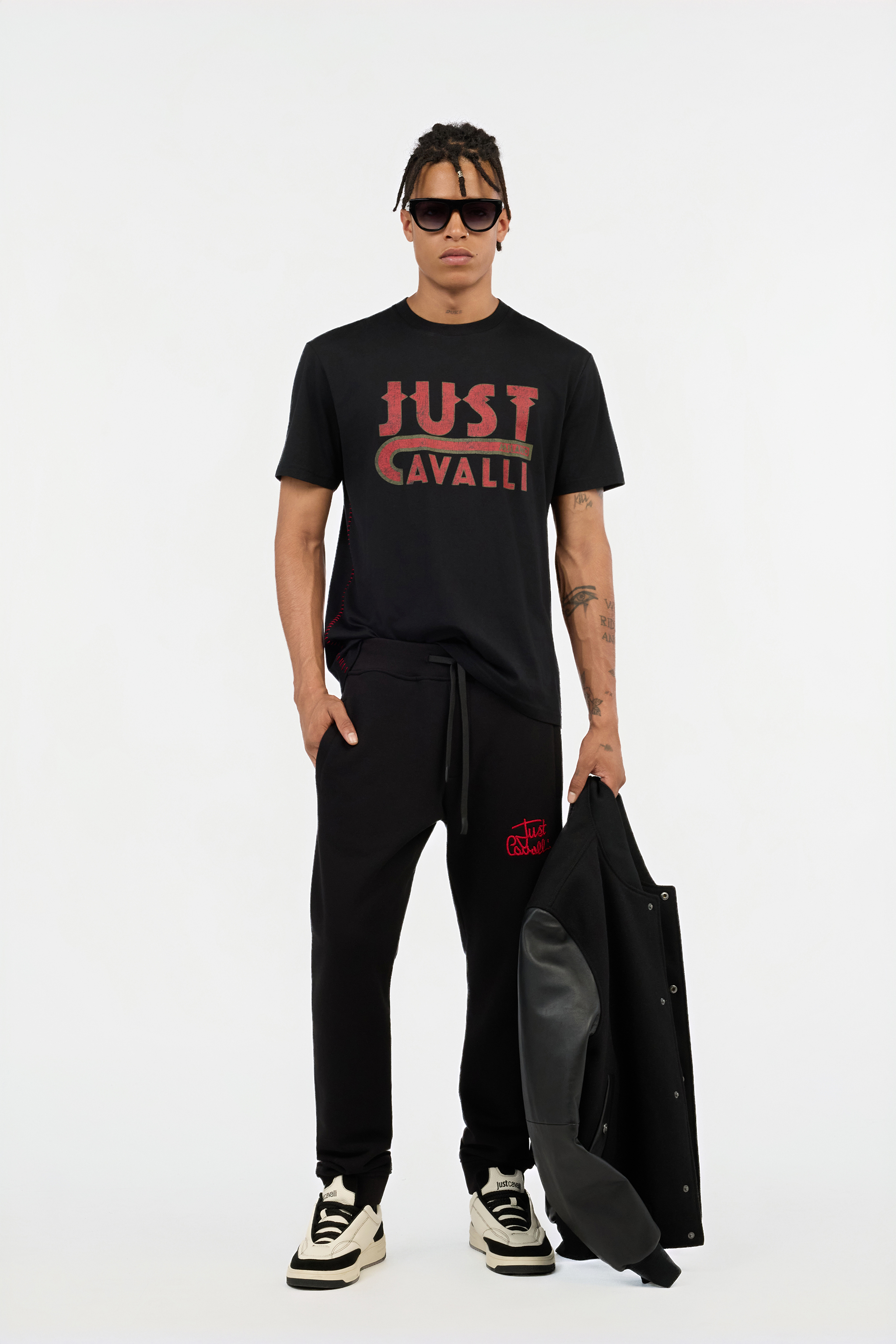 Black T-Shirt With Just Cavalli Logo