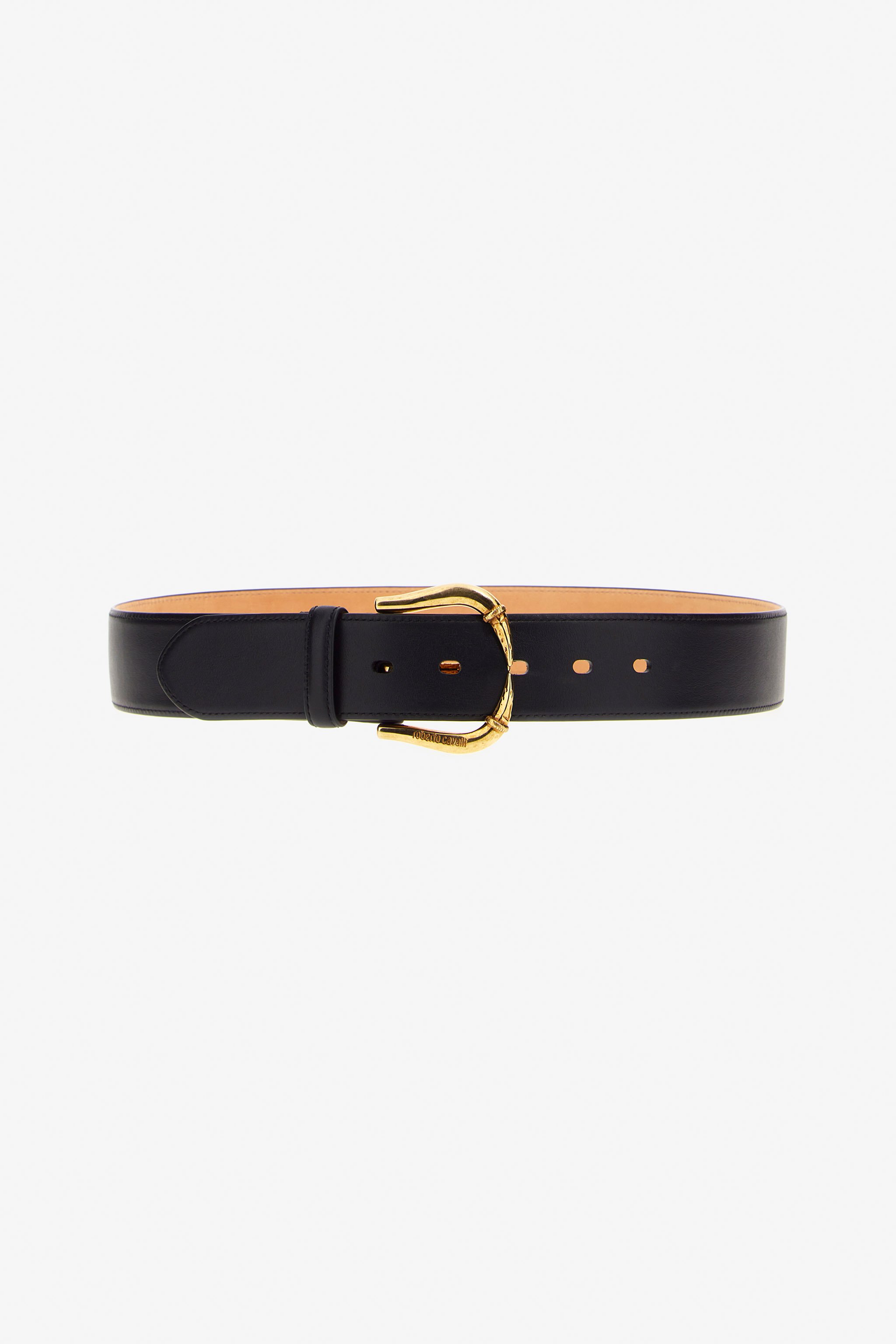 ROBERTO CAVALLI LEATHER BELT WITH BUCKLE
